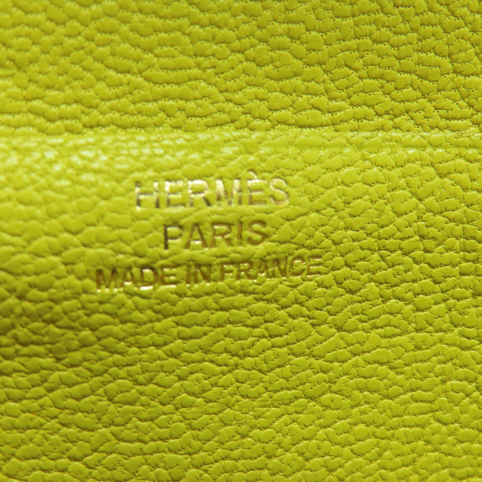 HERMES Chevre皮革Bearn Compack金扣錢包那不勒斯黄