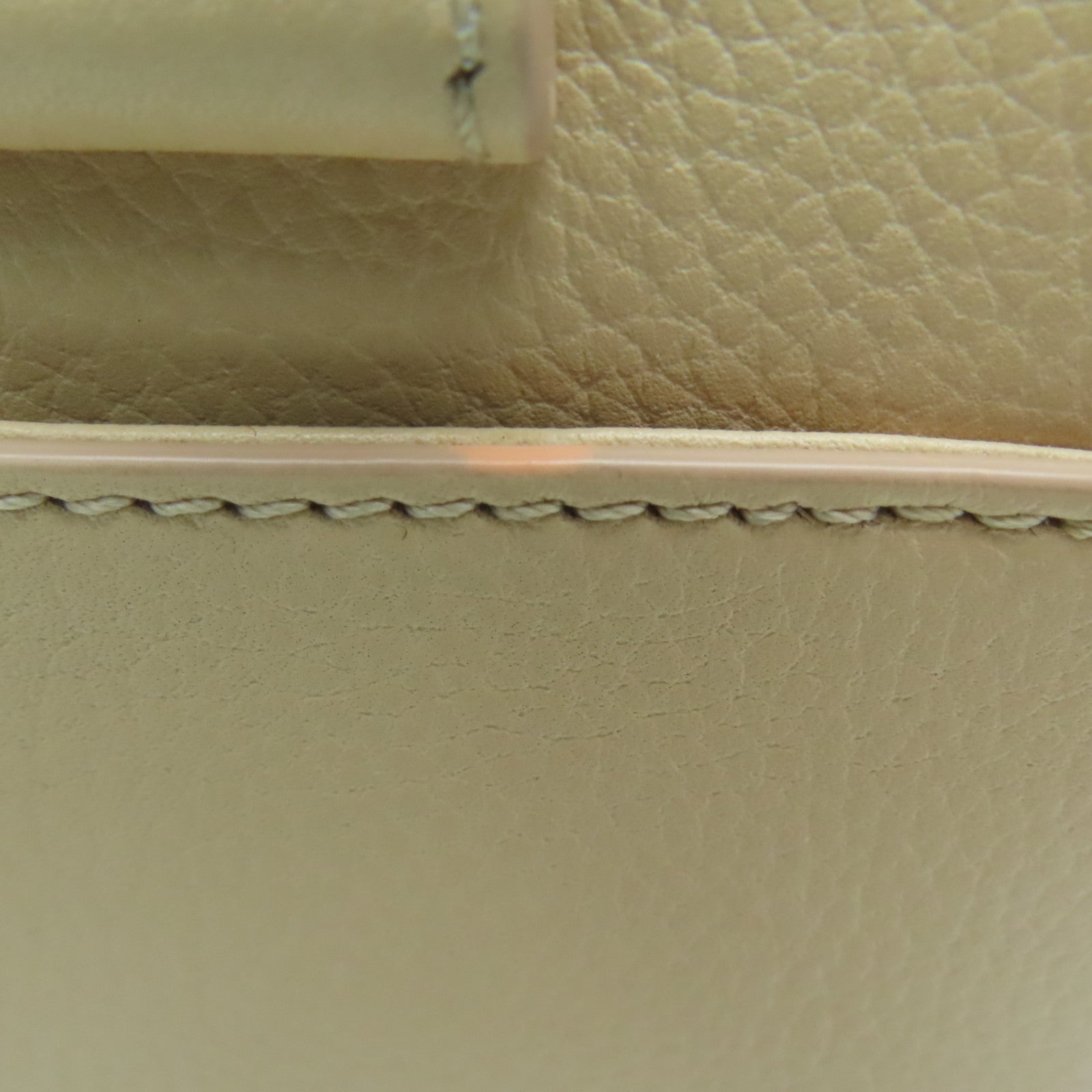 CHANEL Caviar皮革2Way Shoulder金扣手挽肩背两用袋米色い