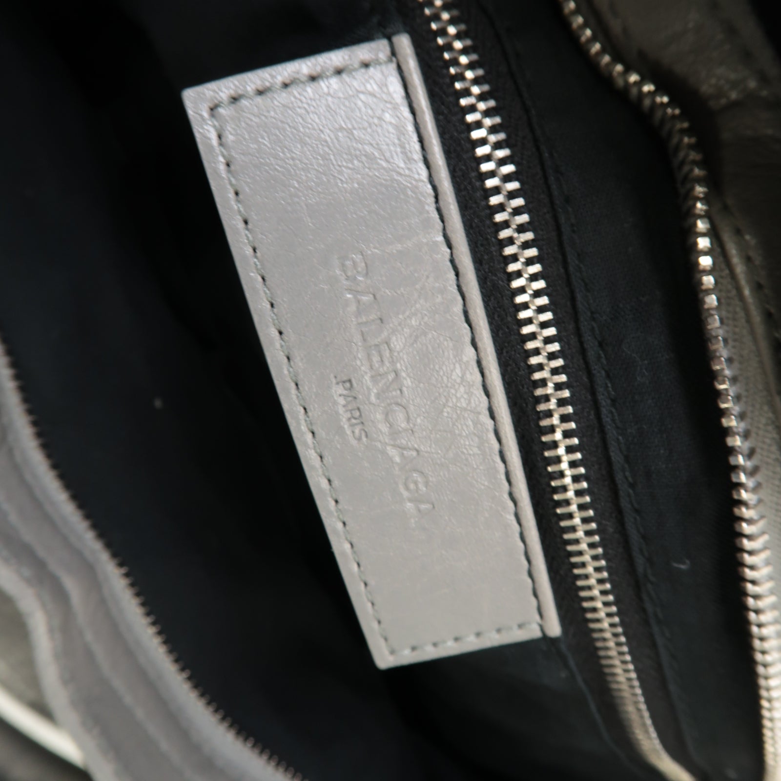 BALENCIAGA 牛皮皮革Giant City Bag銀扣手挽肩背兩用袋灰色