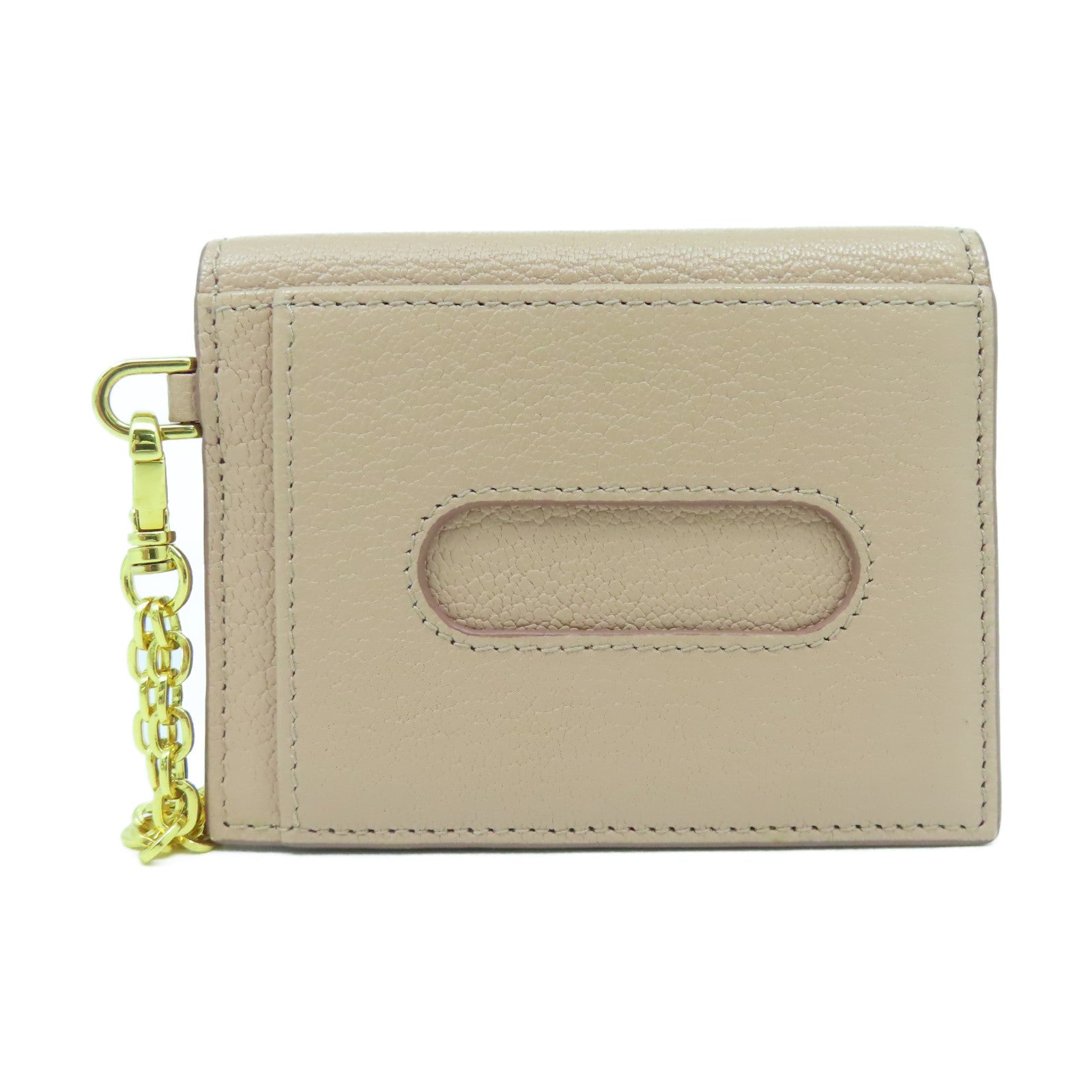 Miu Miu 牛皮皮革Card Case金扣卡片套粉紅色
