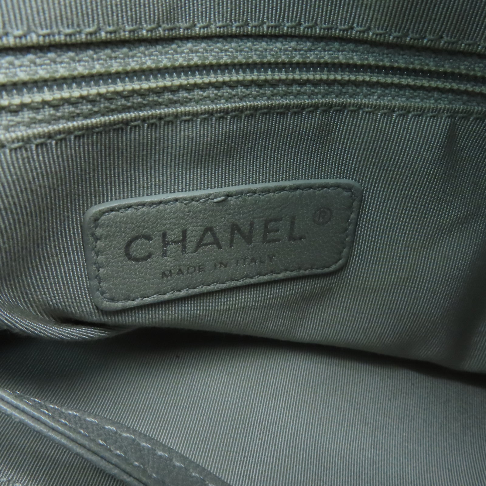 CHANEL 牛仔布Chain Shoulder Bag銀扣鏈帶肩背袋藍色