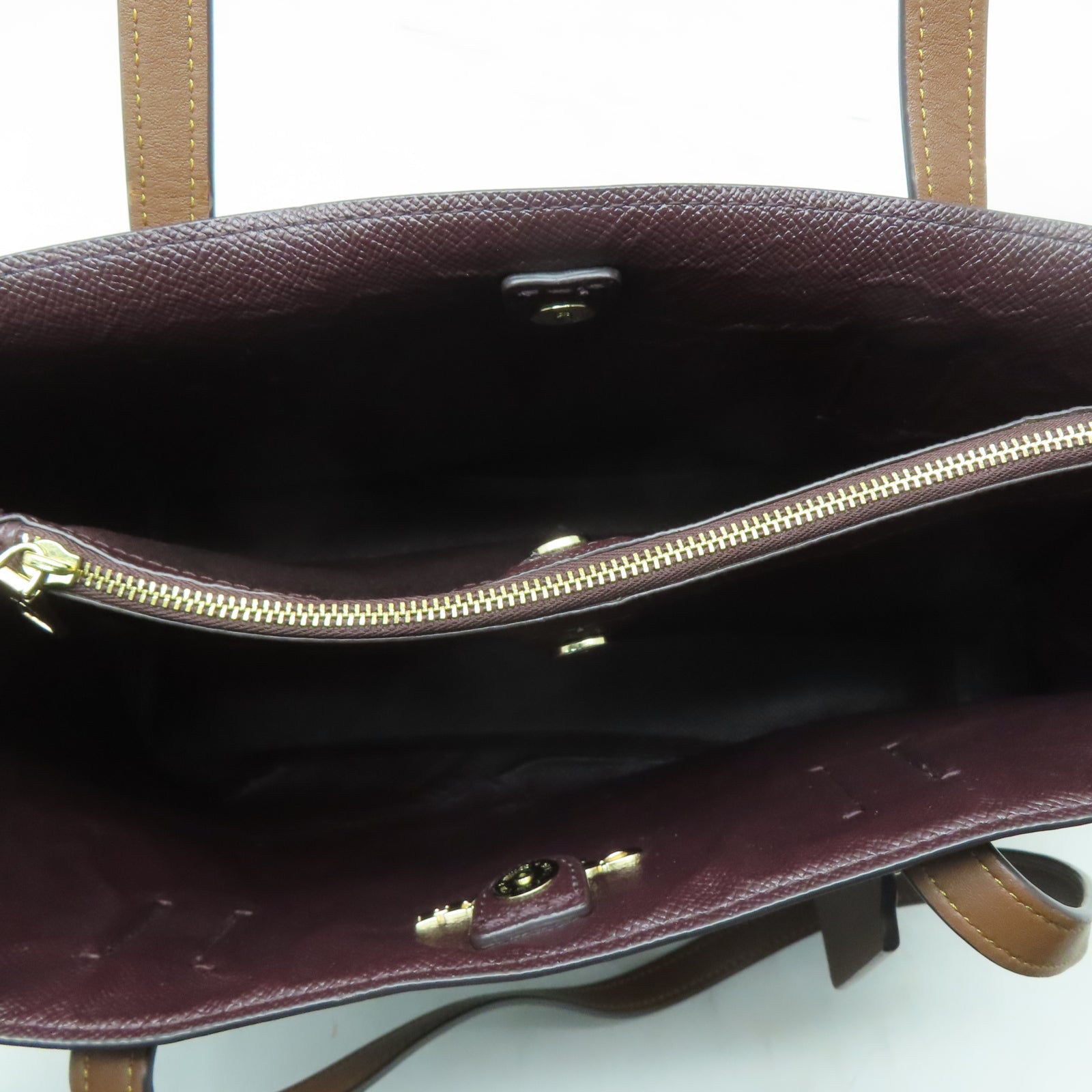 COACH 塗層帆布Tote Bag金扣肩背袋啡色