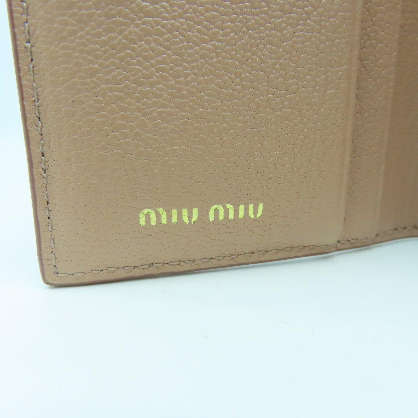 Miu Miu 牛皮皮革Card Case金扣卡片套粉紅色
