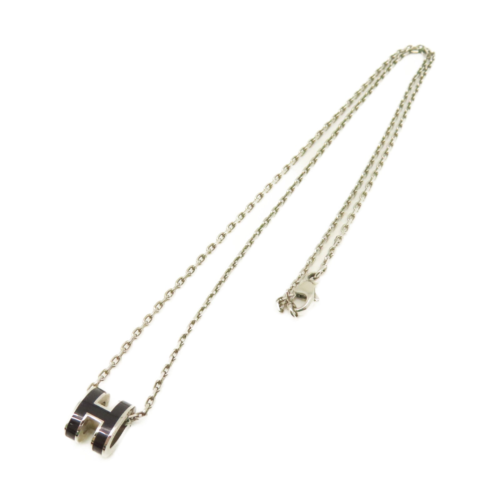 HERMES 金屬Mini Pop H Necklace項鏈黑色