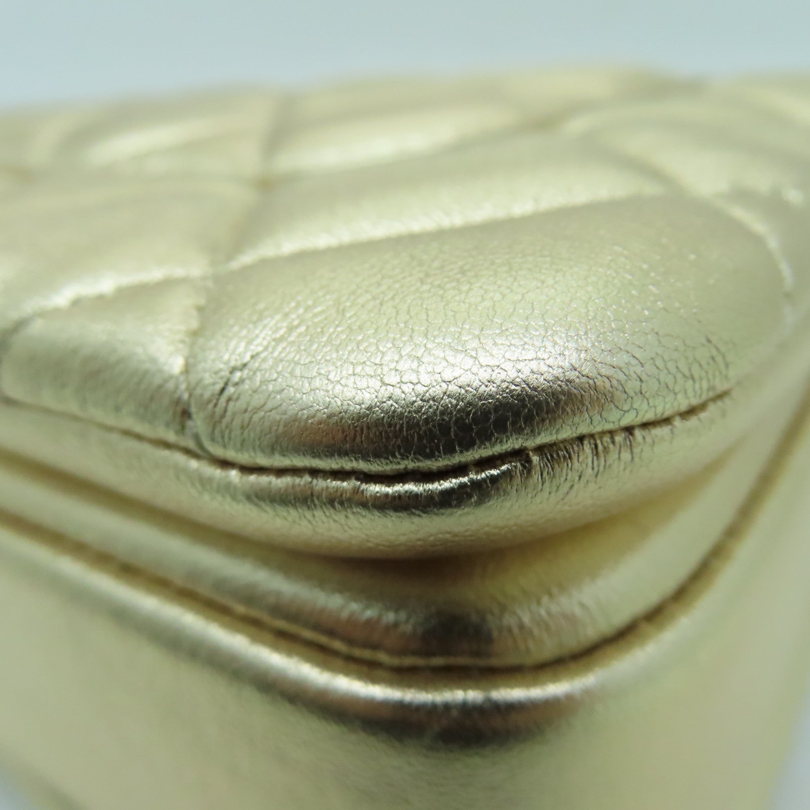 CHANEL 牛皮皮革Shoulder Bag金扣手挽肩背兩用袋金色