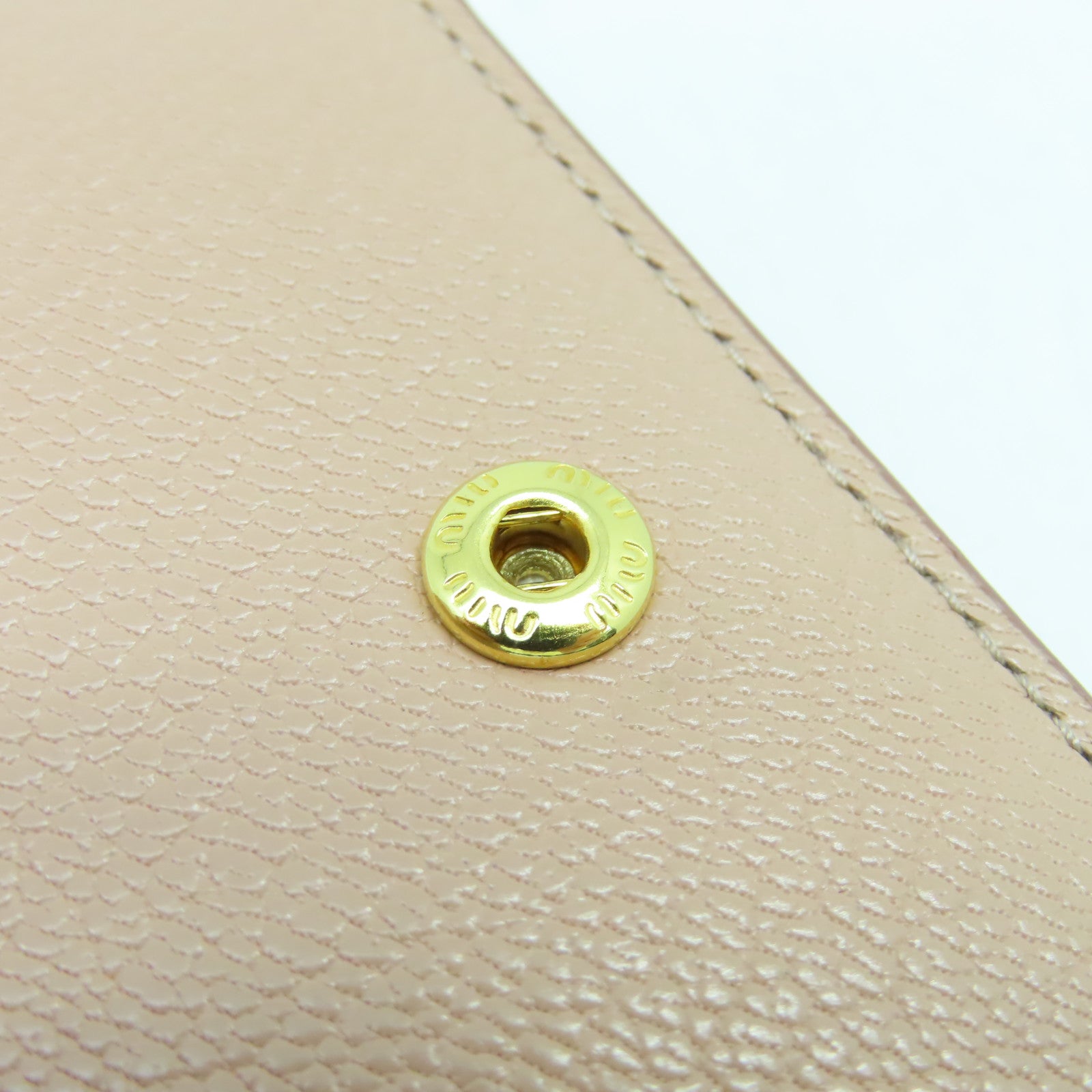 Miu Miu 牛皮皮革Card Case金扣卡片套粉紅色