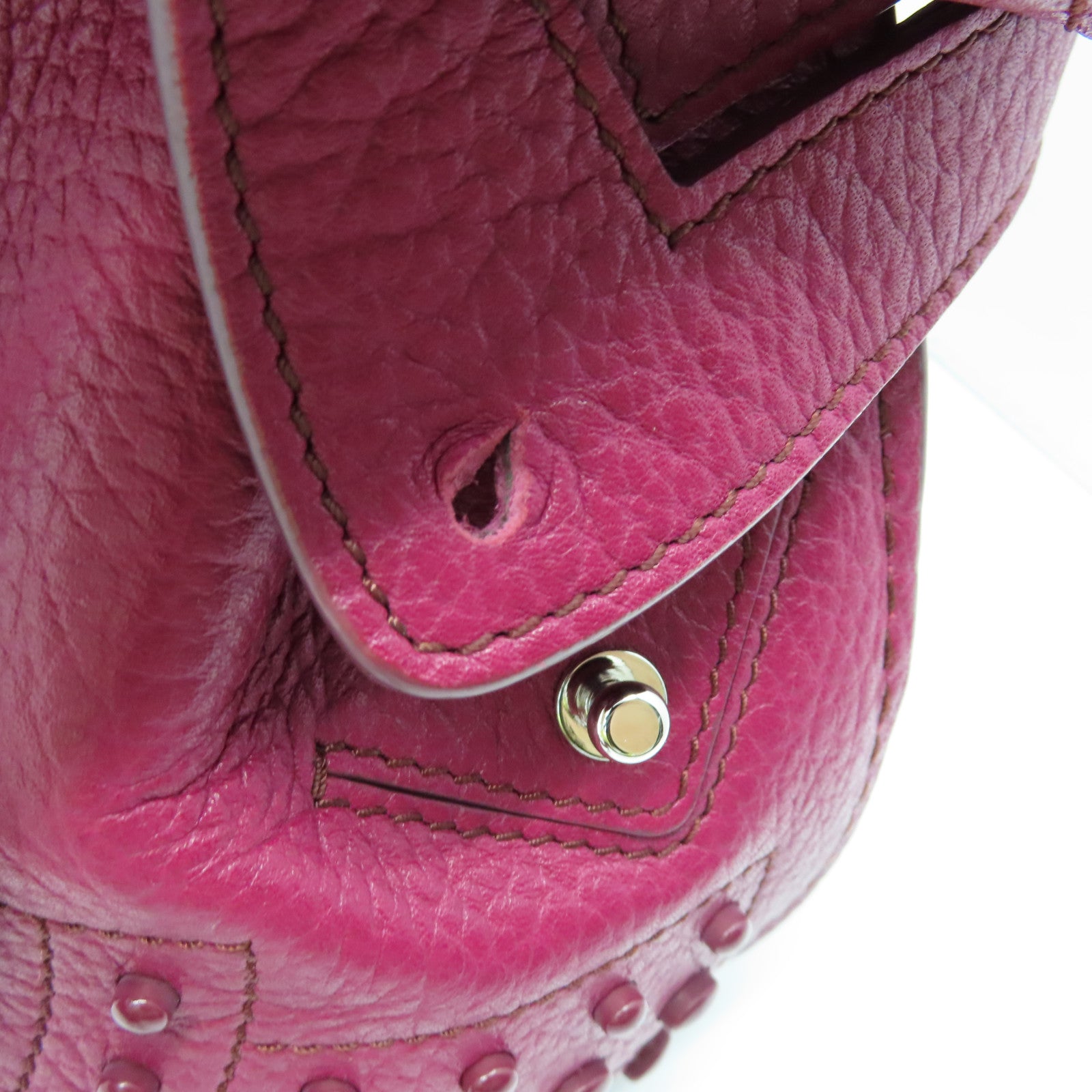 TOD'S 牛皮皮革2way Shoulder Bag银扣手挽肩背两用袋紫色