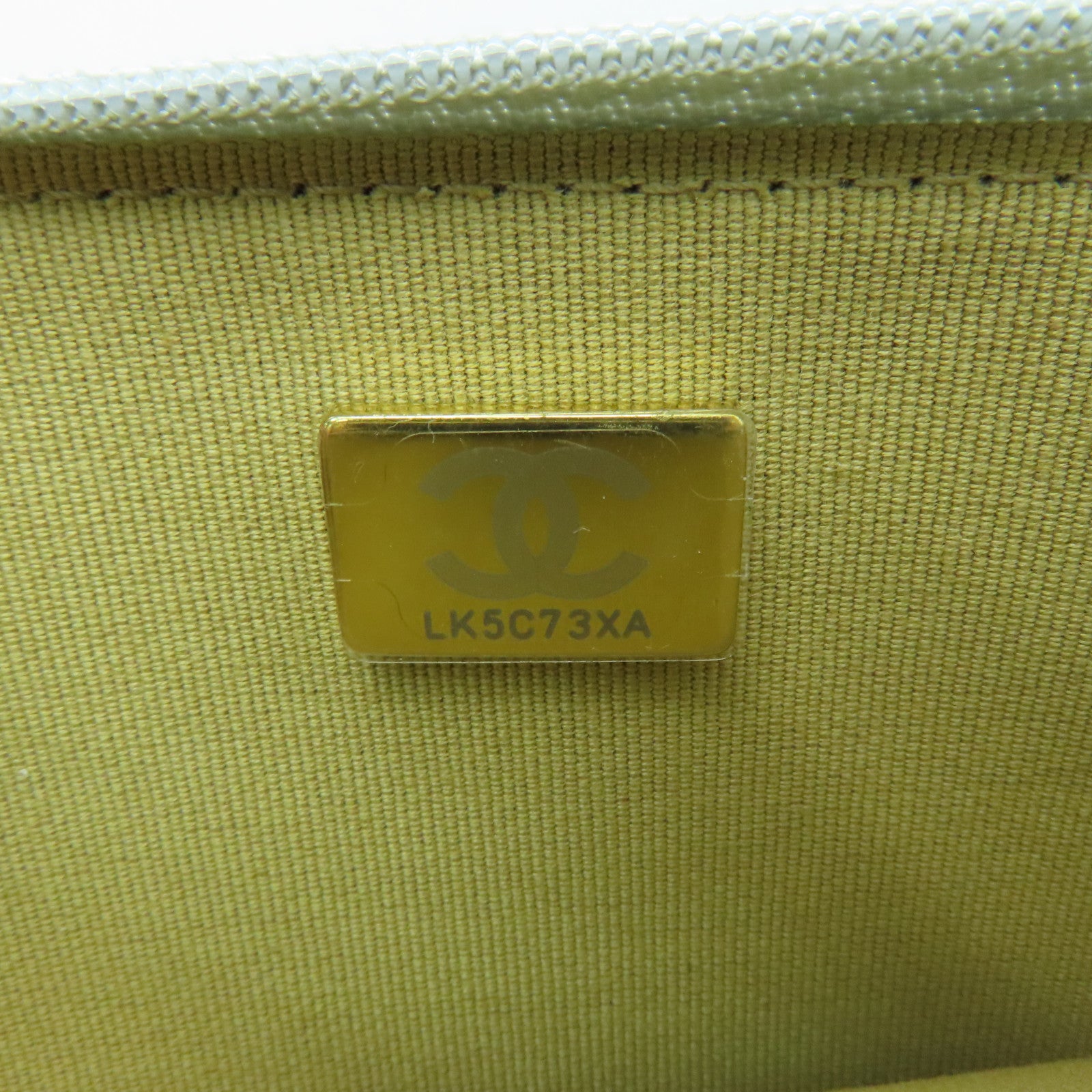 CHANEL rhombus sheepskin leather Woc gold buckle strap shoulder bag light green