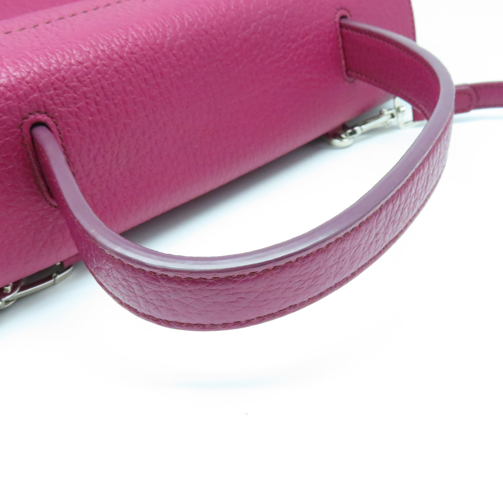 TOD'S 牛皮皮革2way Shoulder Bag银扣手挽肩背两用袋紫色