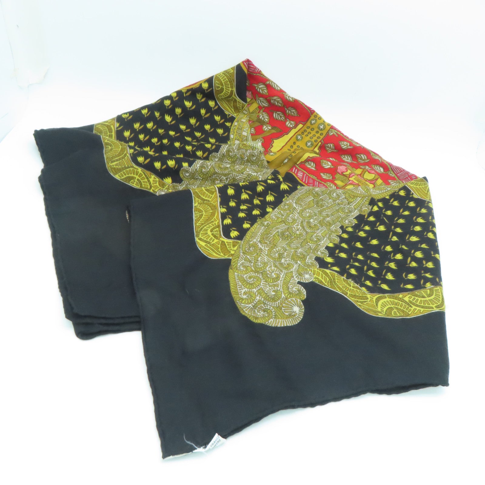 HERMES 羊绒Scarf围巾黑色啡色140x140cm