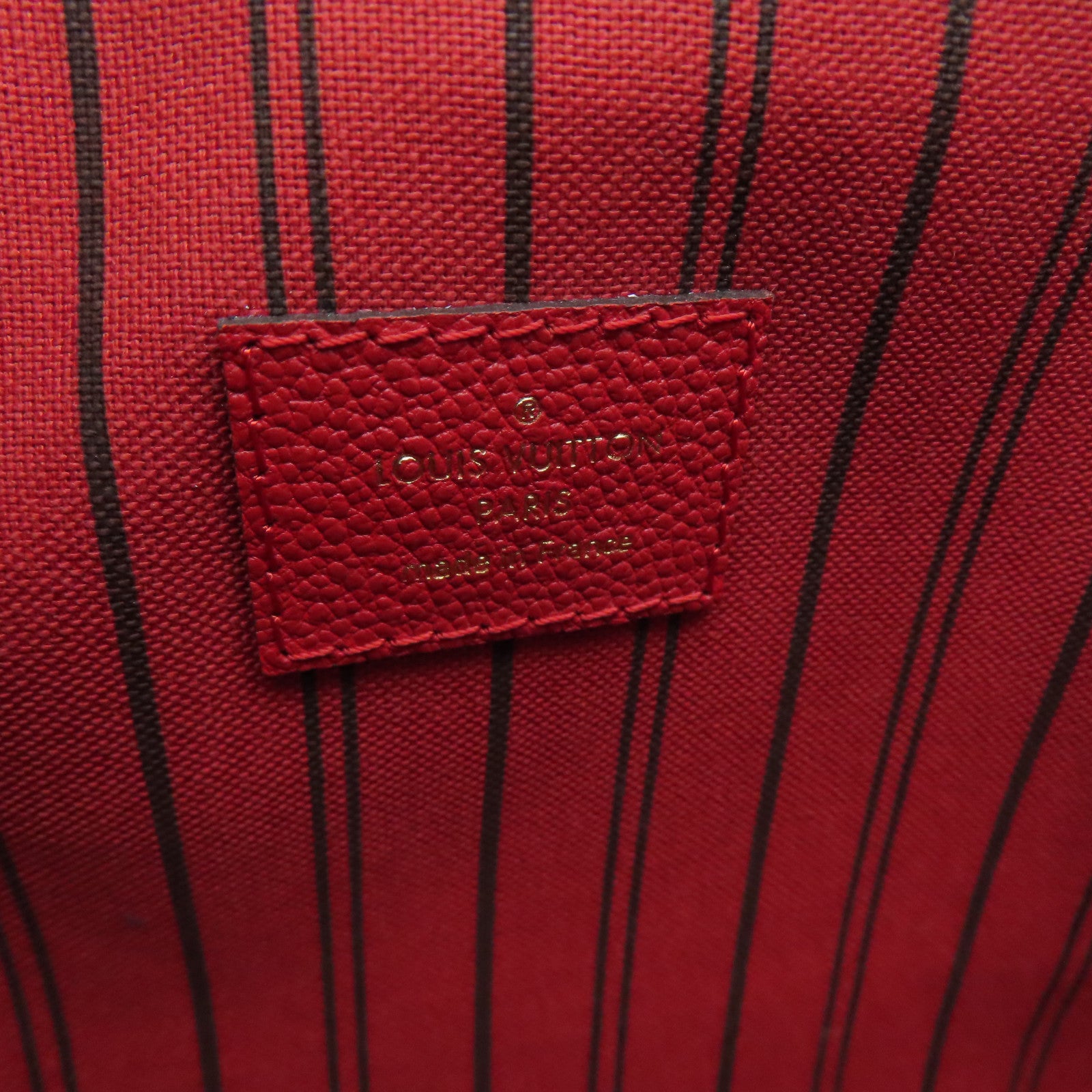 LOUIS VUITTON Monogram Empreinte Pochette Metis Gold Buckle Chain Shoulder Bag Red