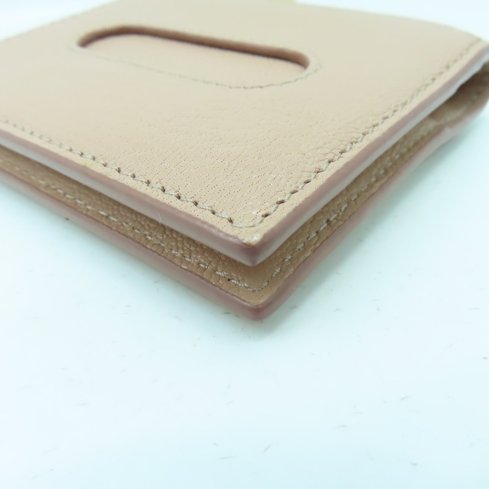 Miu Miu 牛皮皮革Card Case金扣卡片套粉紅色
