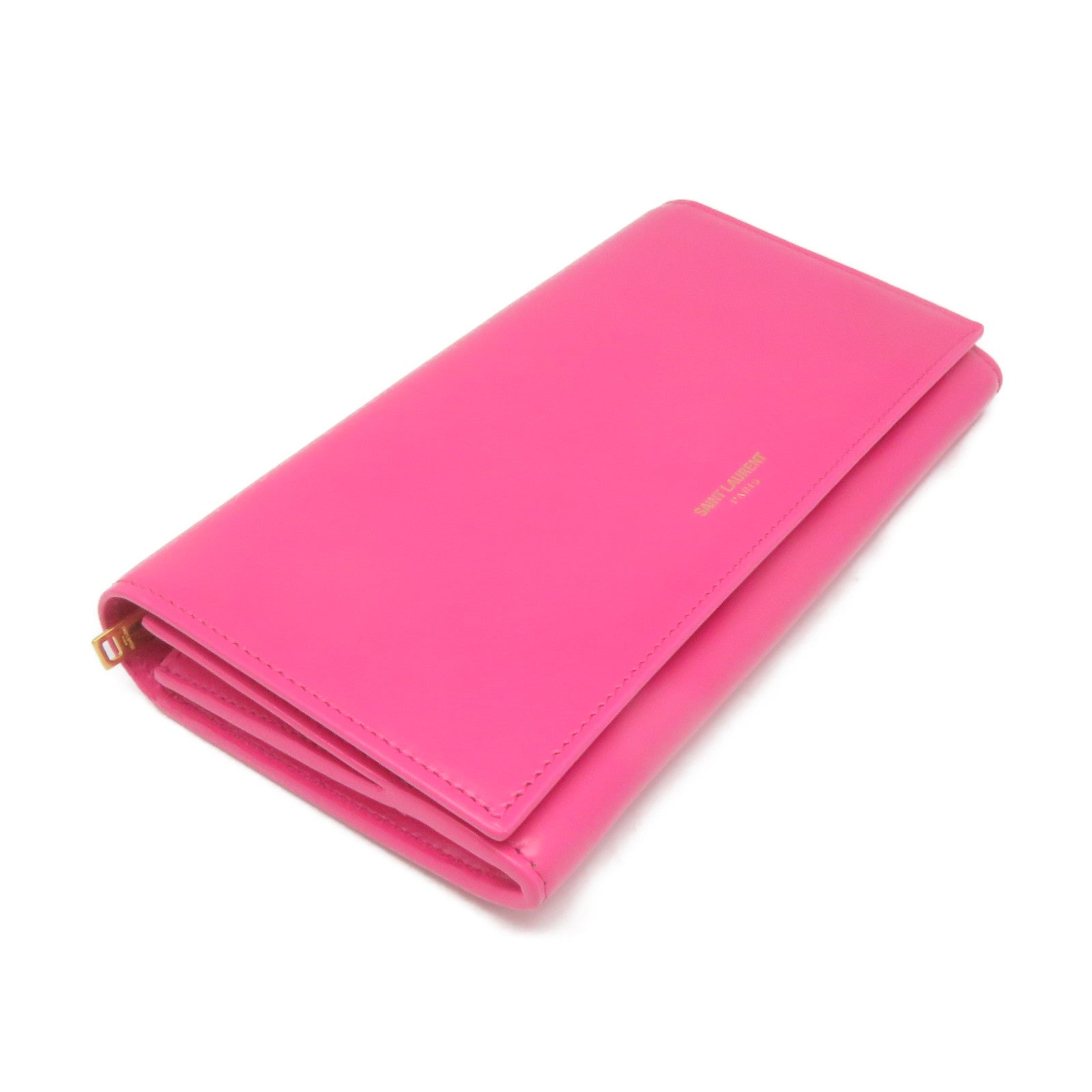 SAINT LAURENT 牛皮皮革Long Wallet长钱包粉红色