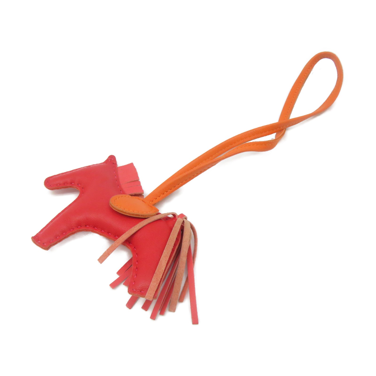 HERMES Swift Leather Rodeo PM Charm Red/Orange