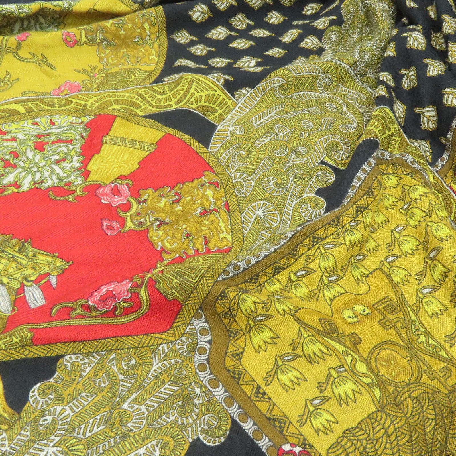HERMES 羊绒Scarf围巾黑色啡色140x140cm