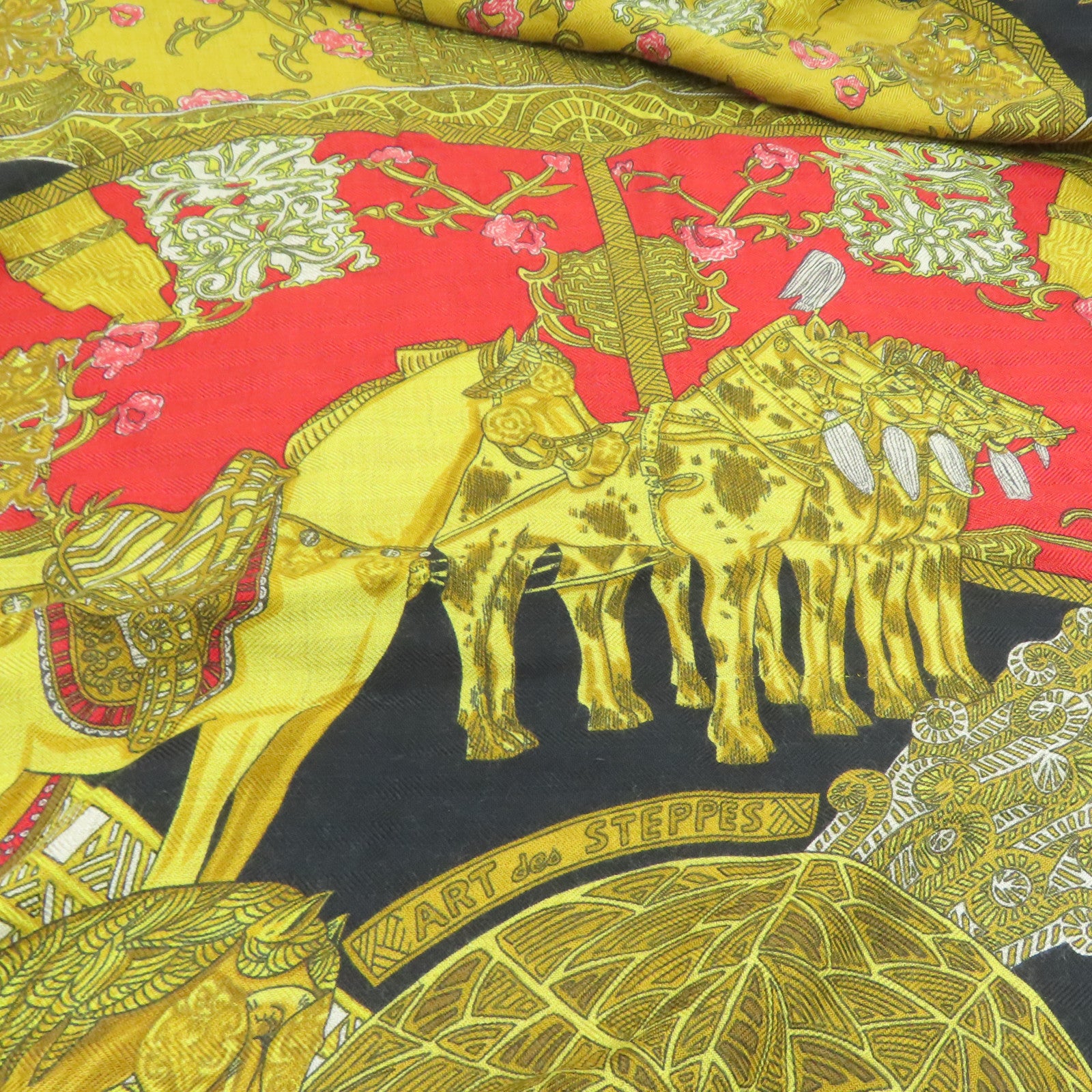 HERMES 羊绒Scarf围巾黑色啡色140x140cm