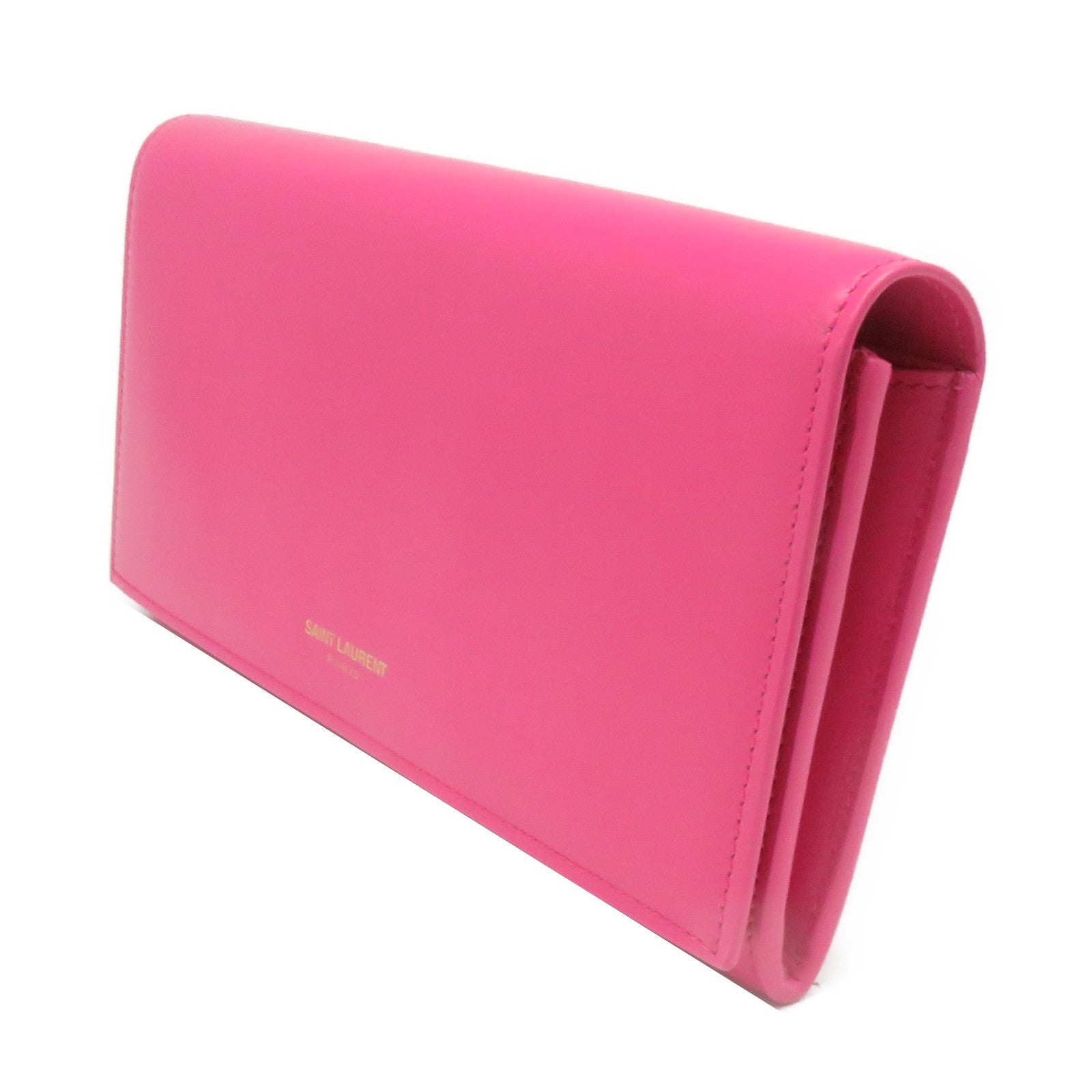 SAINT LAURENT 牛皮皮革Long Wallet长钱包粉红色