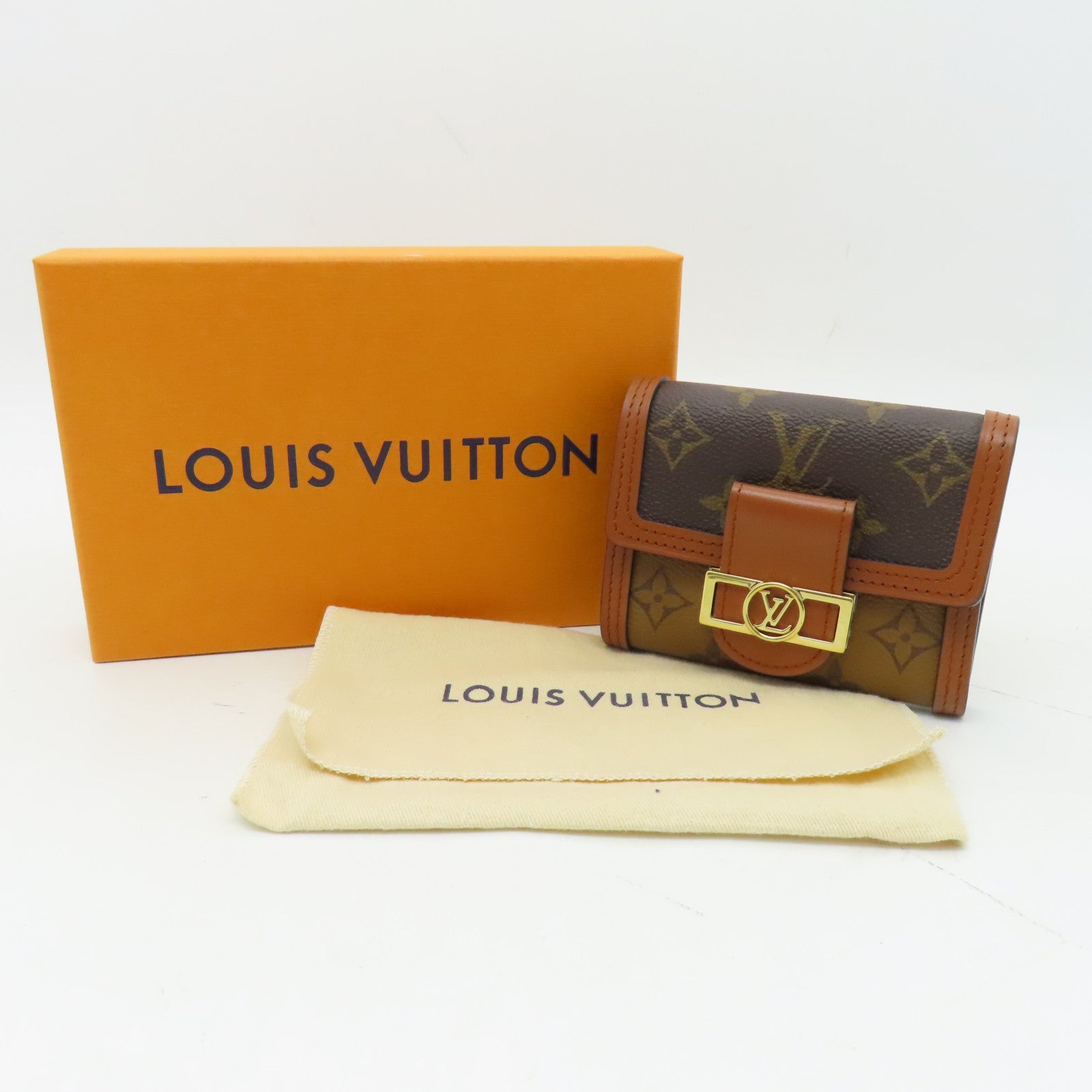 LOUIS VUITTON Monogram Dauphine Wallet金扣錢包啡色