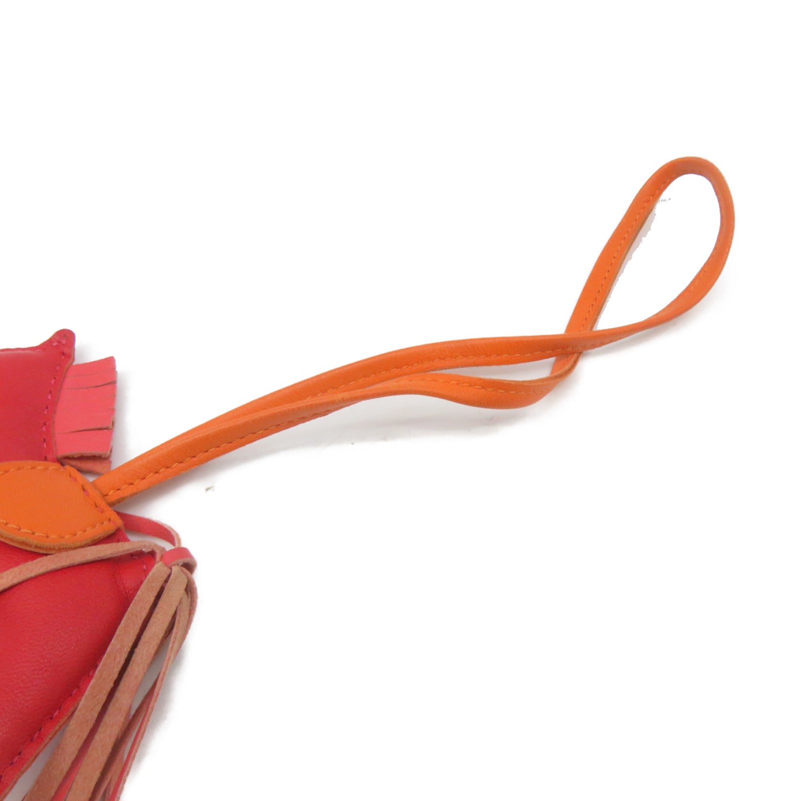 HERMES Swift Leather Rodeo PM Charm Red/Orange