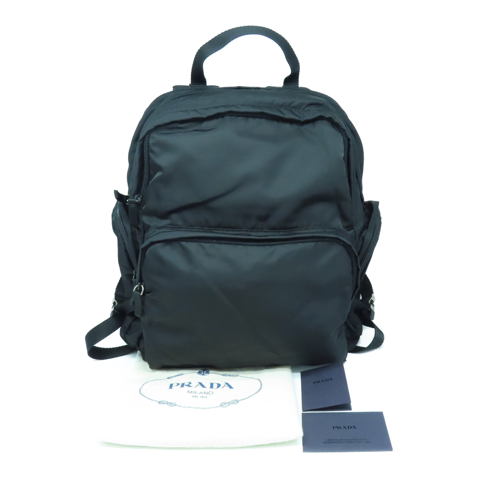 PRADA 尼龙Backpack银扣背包黑色