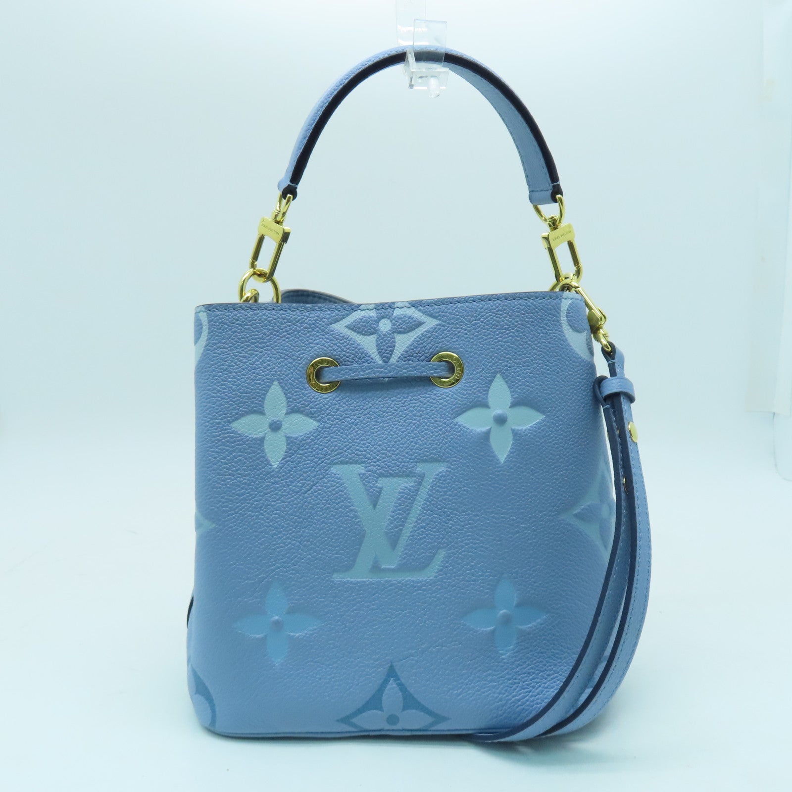LOUIS VUITTON Monogram Neonoe BB 2 way Shoulder金扣手挽肩背兩用袋藍色