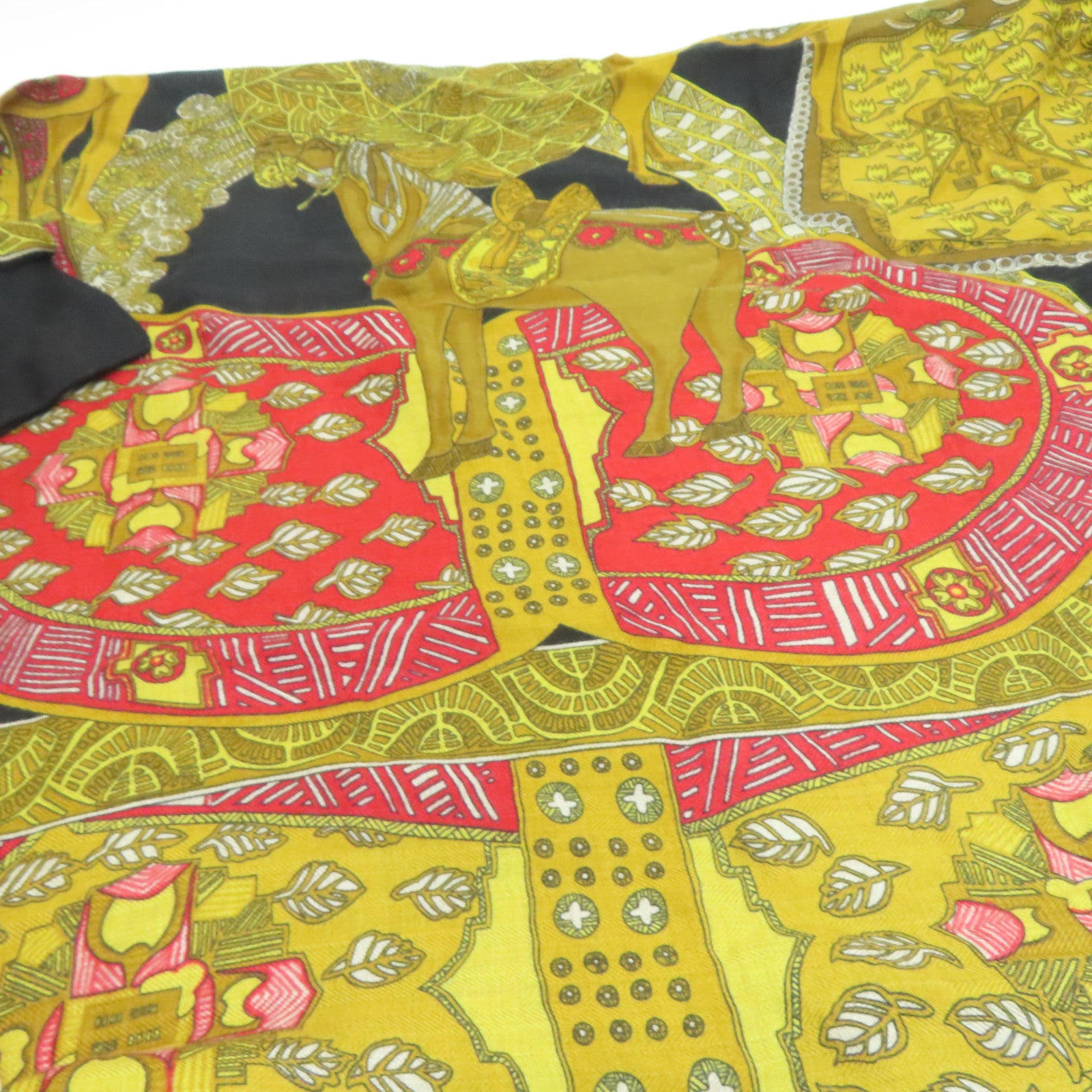 HERMES 羊绒Scarf围巾黑色啡色140x140cm