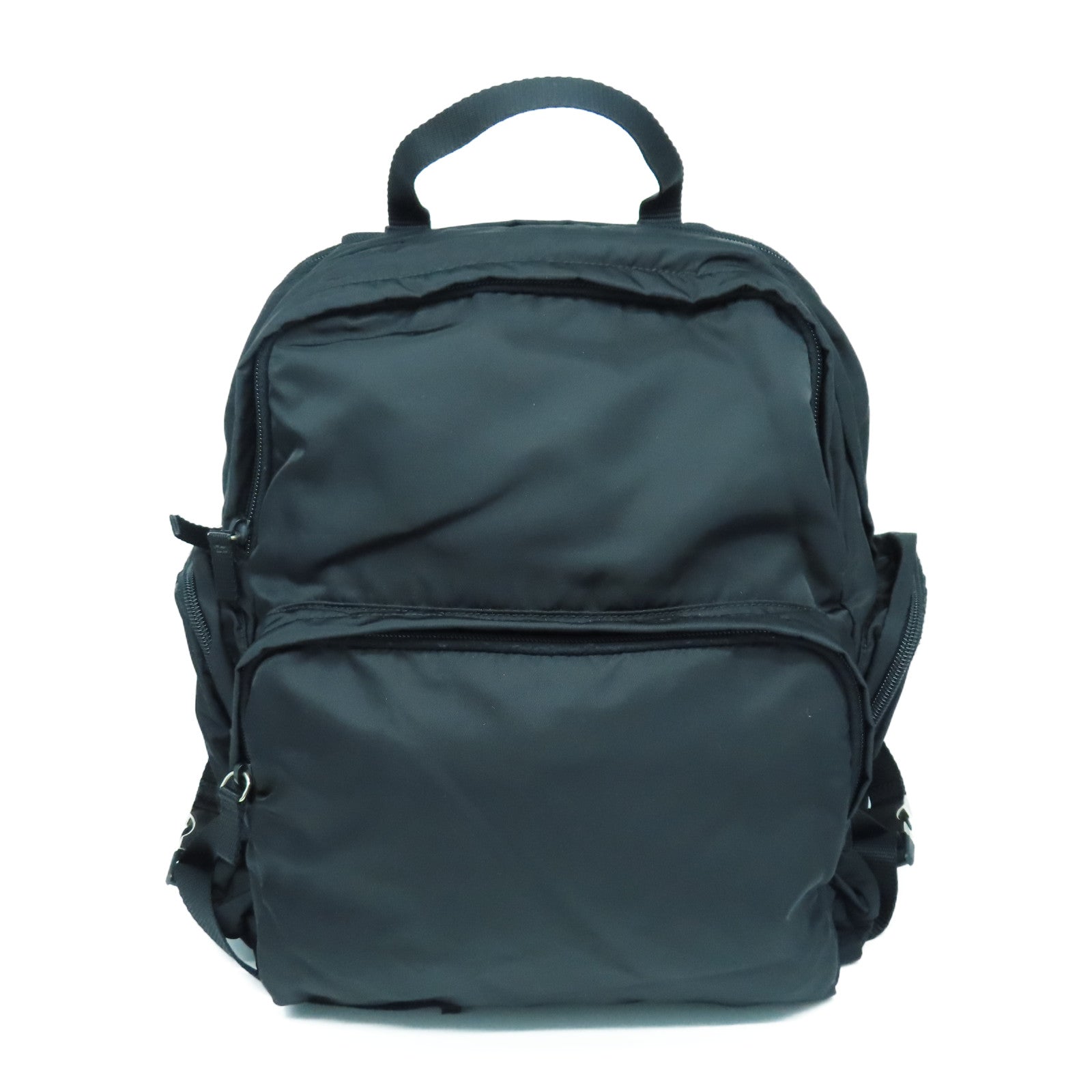 PRADA 尼龙Backpack银扣背包黑色