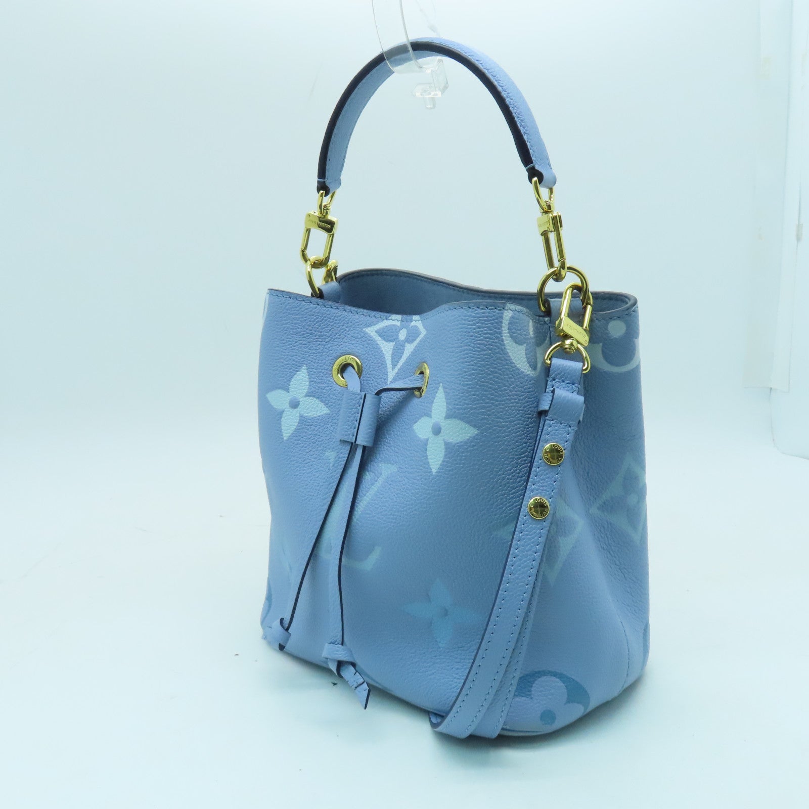 LOUIS VUITTON Monogram Neonoe BB 2 way Shoulder金扣手挽肩背兩用袋藍色