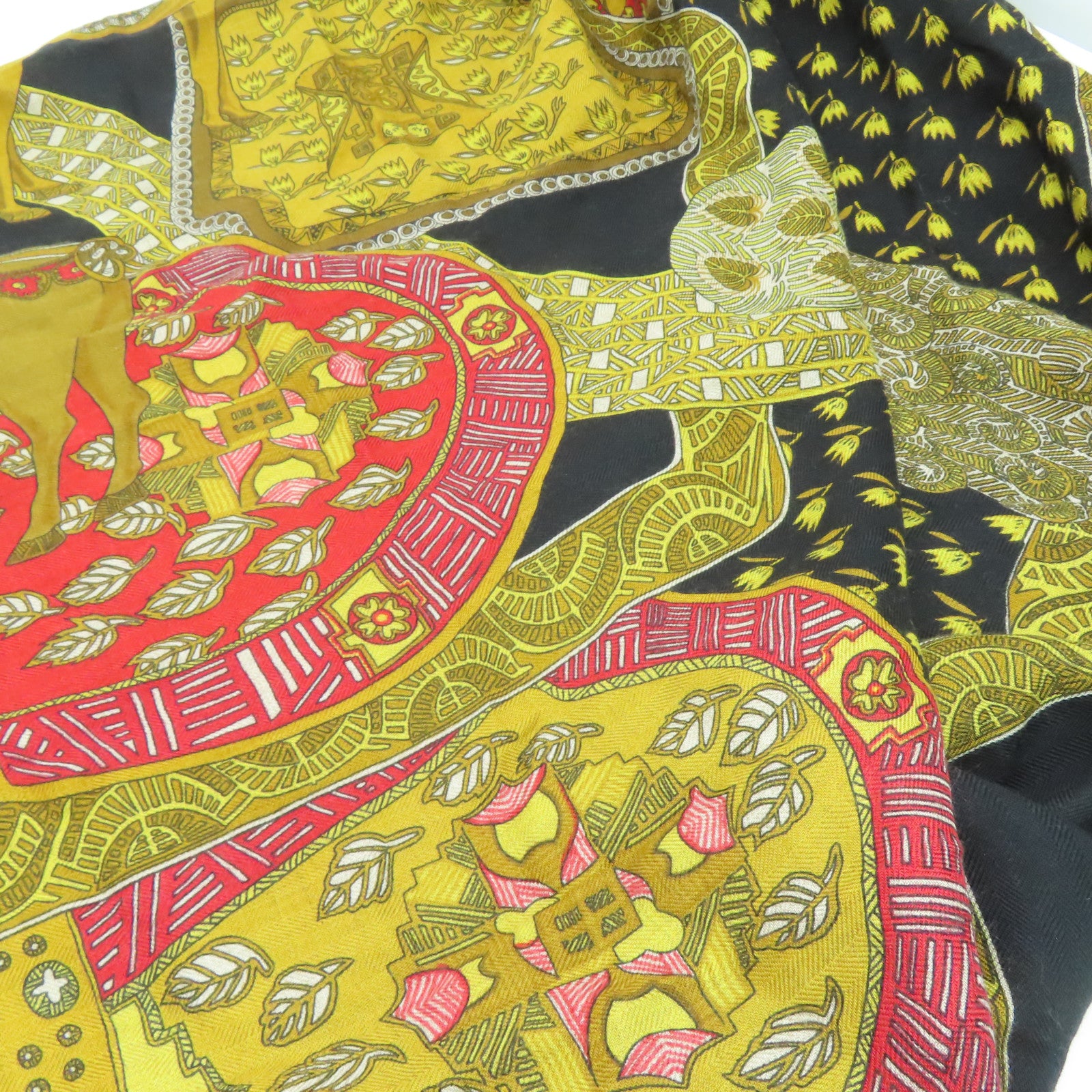 HERMES 羊绒Scarf围巾黑色啡色140x140cm