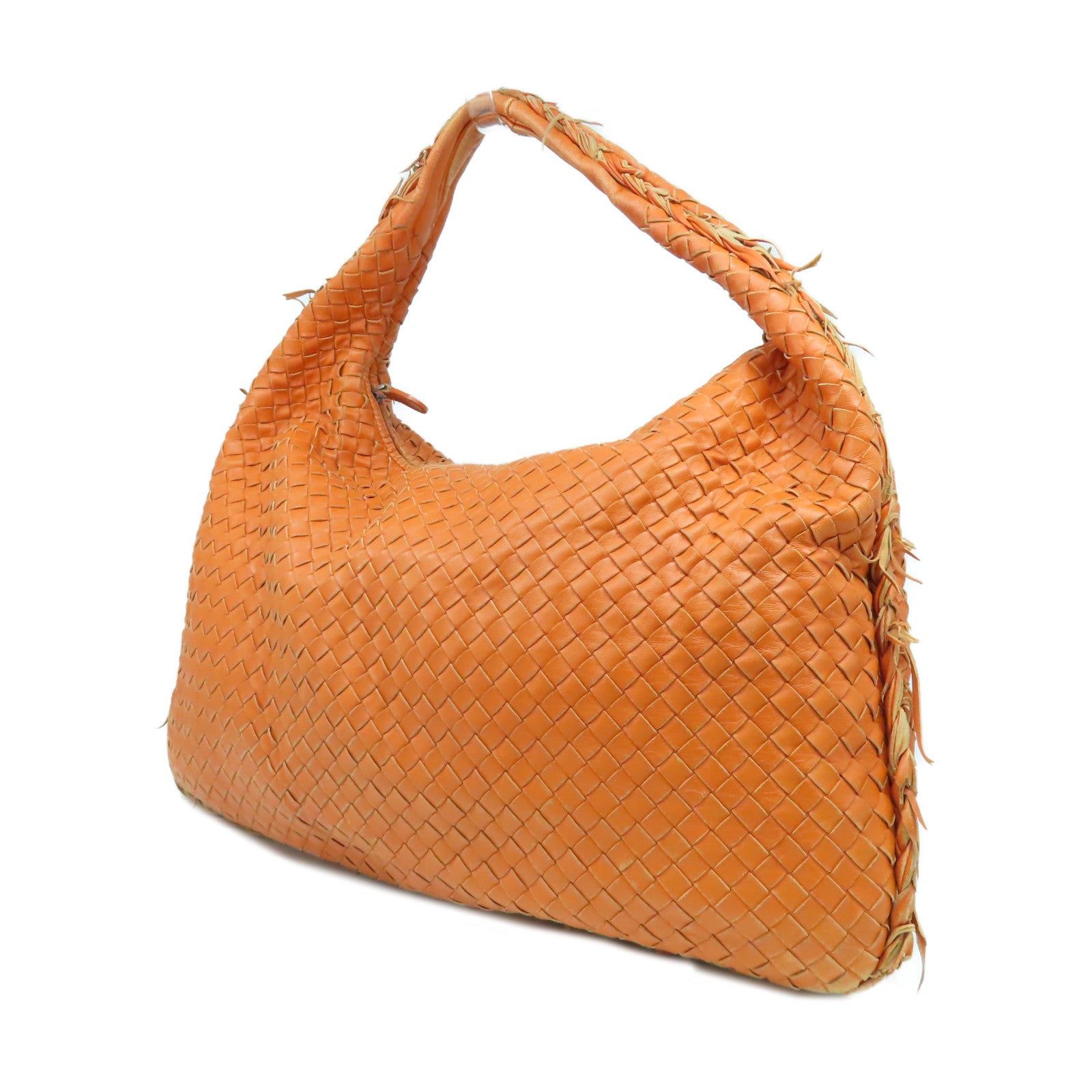 BOTTEGA VENETA 羊皮皮革Shoulder Bag銀扣肩背袋橙色
