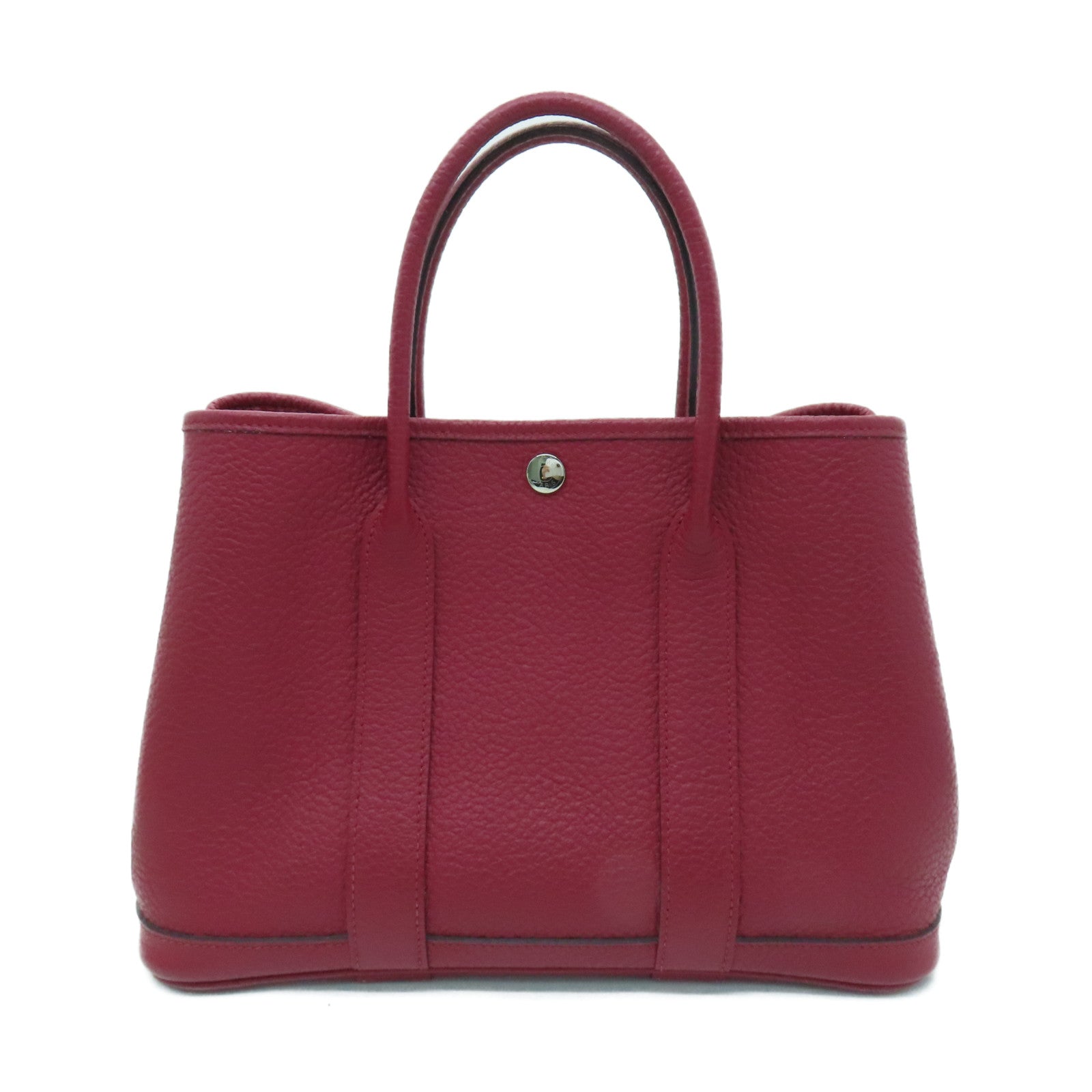 HERMES Country皮革Garden Party TPM金扣手挽袋红色
