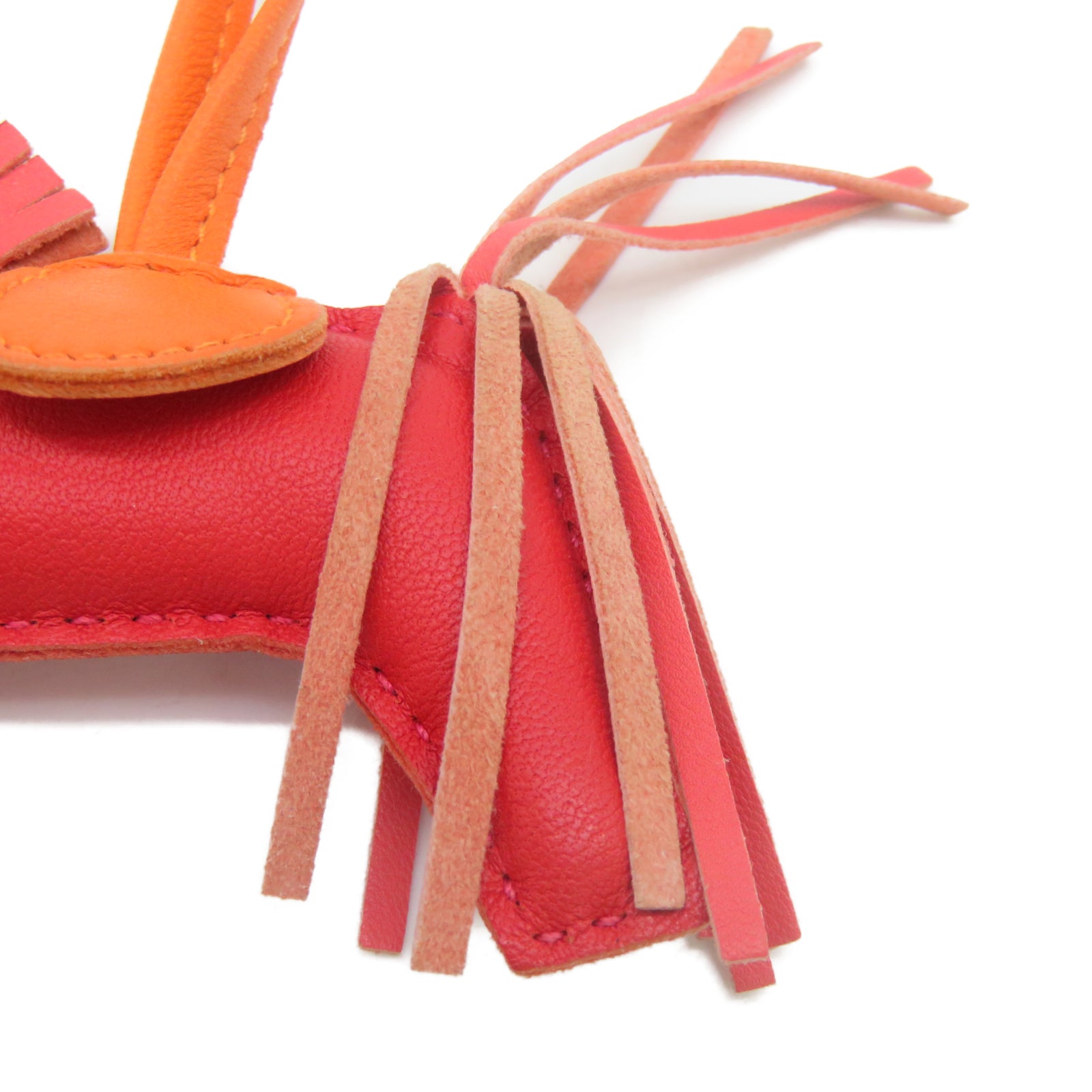 HERMES Swift Leather Rodeo PM Charm Red/Orange