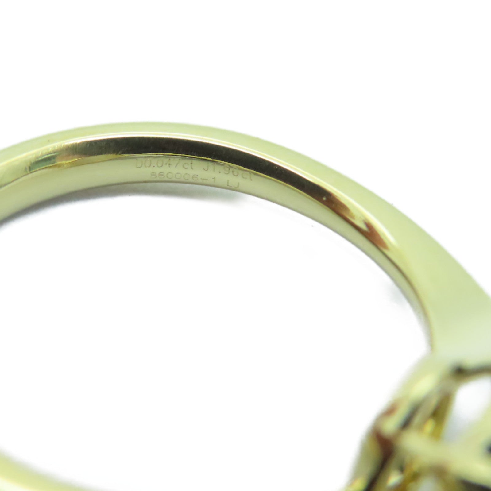 JEWELRY 【激减优惠】18K黄金Jade Ring 1.96ct翡翠/0.047ct钻石戒指#10.5