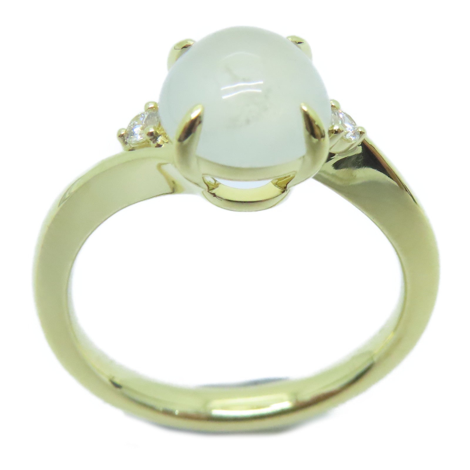 JEWELRY 【激减优惠】18K黄金Jade Ring 1.96ct翡翠/0.047ct钻石戒指#10.5