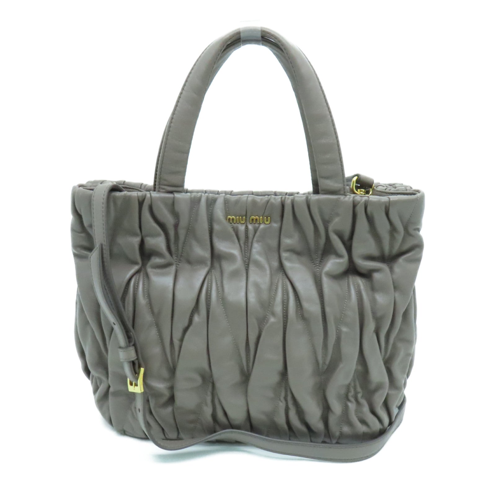 Miu Miu 羊皮皮革2 Way Shoulder Bag两用手挽肩背袋灰色