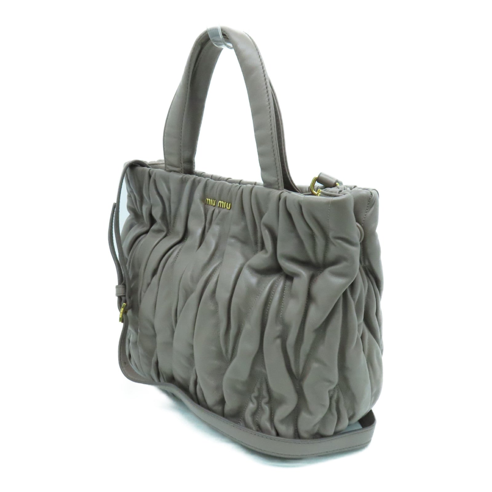 Miu Miu 羊皮皮革2 Way Shoulder Bag两用手挽肩背袋灰色