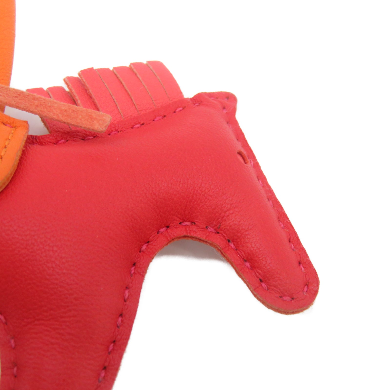HERMES Swift Leather Rodeo PM Charm Red/Orange