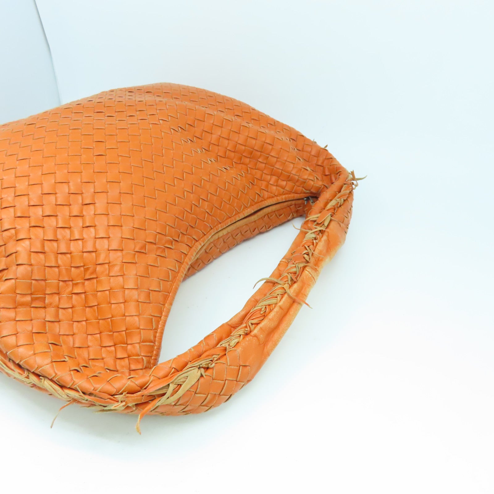 BOTTEGA VENETA 羊皮皮革Shoulder Bag銀扣肩背袋橙色