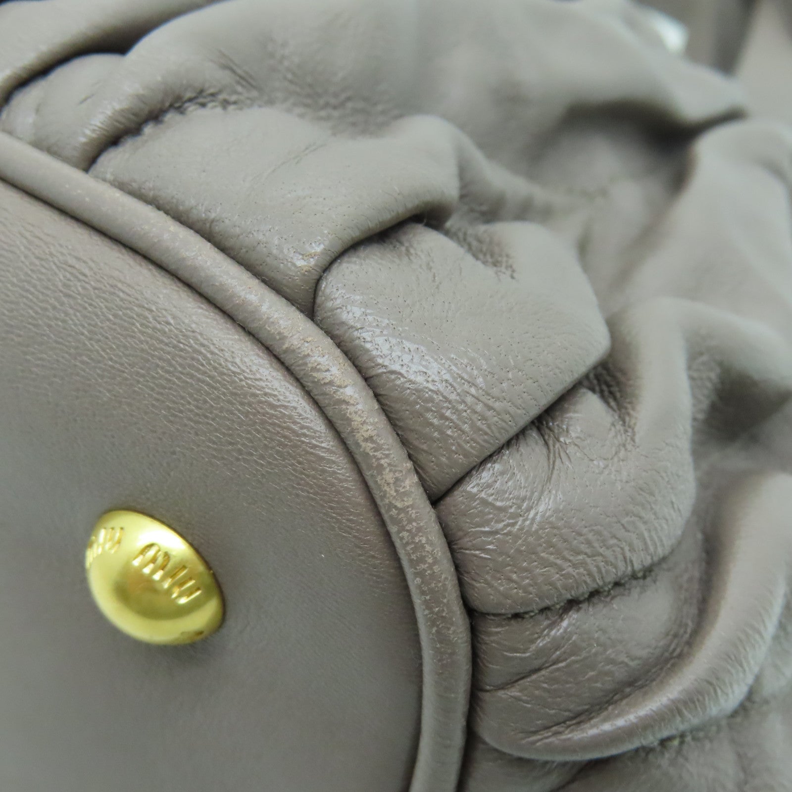 Miu Miu 羊皮皮革2 Way Shoulder Bag两用手挽肩背袋灰色