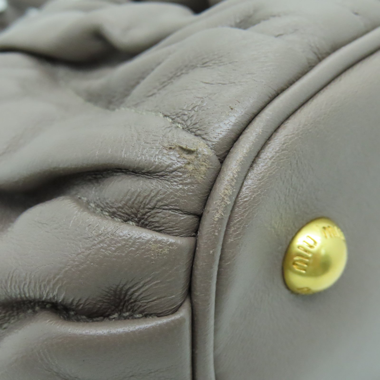 Miu Miu 羊皮皮革2 Way Shoulder Bag两用手挽肩背袋灰色