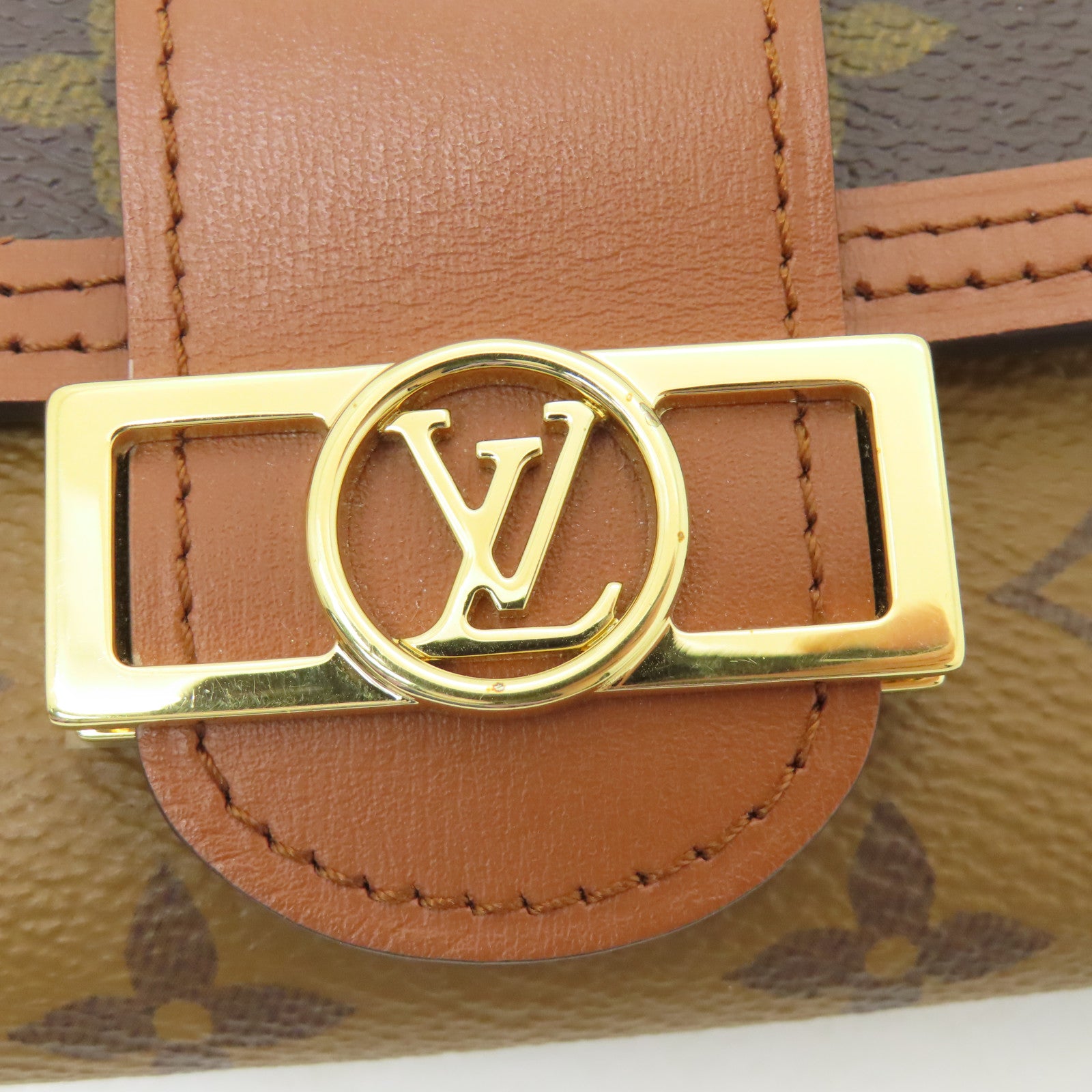 LOUIS VUITTON Monogram Dauphine Wallet金扣錢包啡色