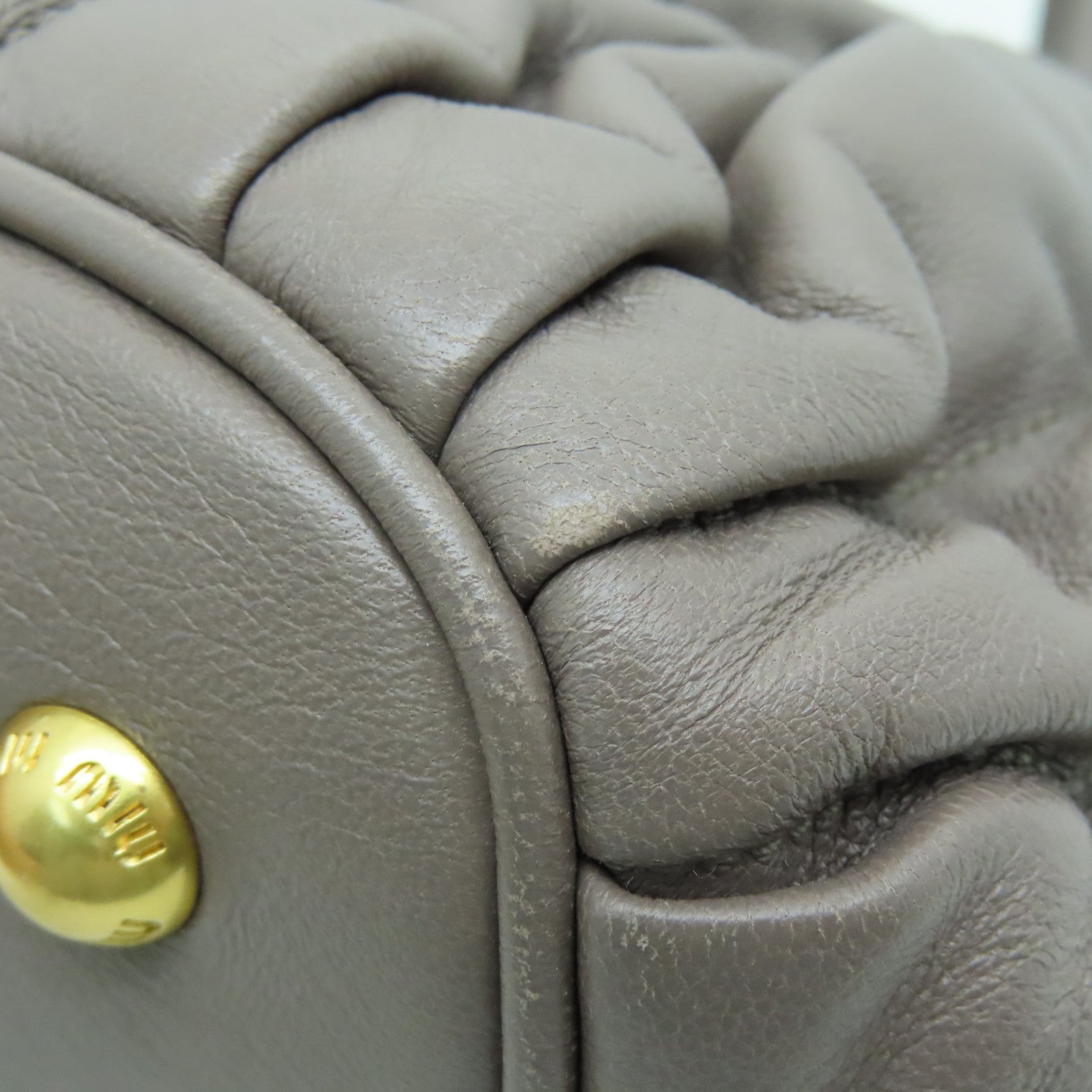 Miu Miu 羊皮皮革2 Way Shoulder Bag两用手挽肩背袋灰色