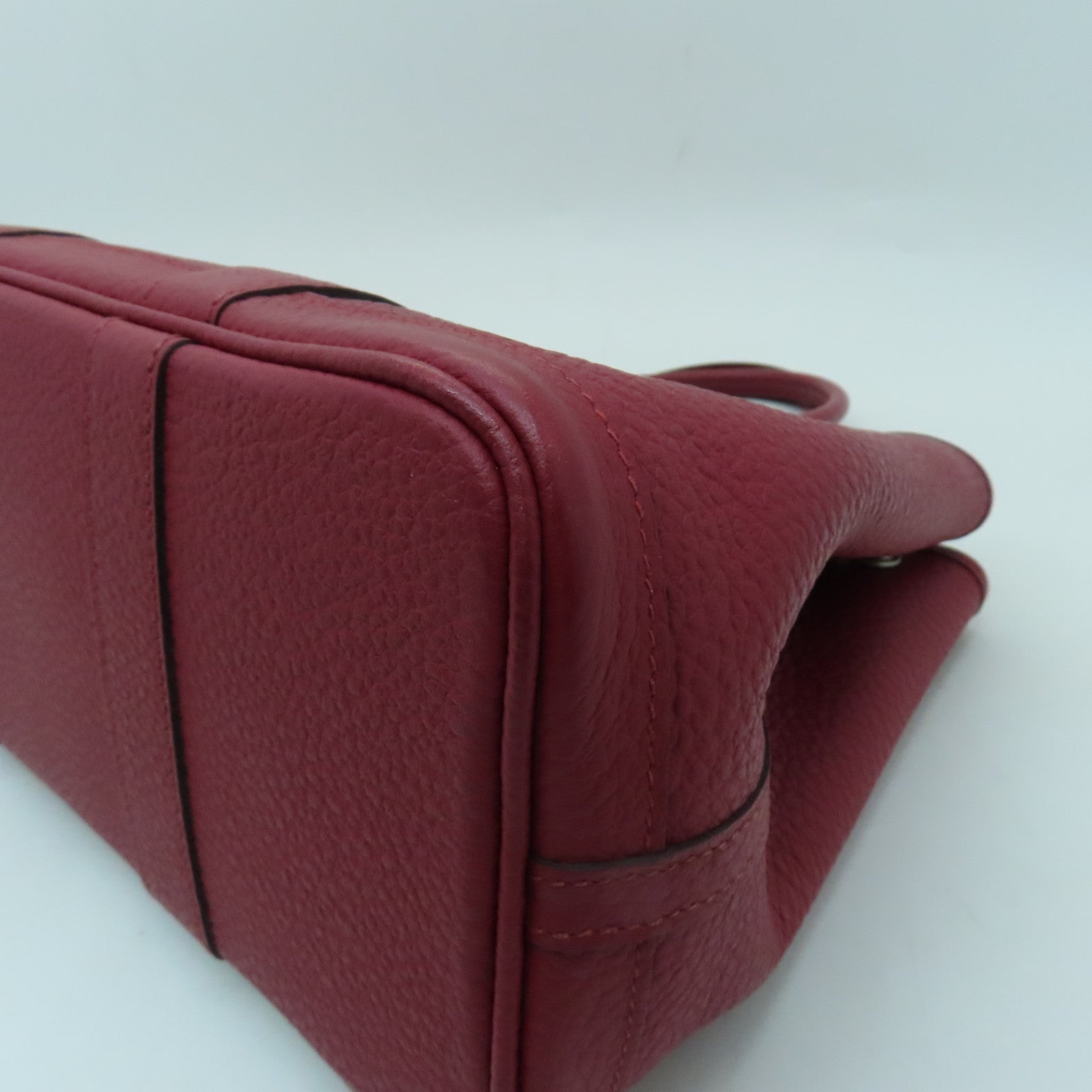 HERMES Country皮革Garden Party TPM金扣手挽袋红色