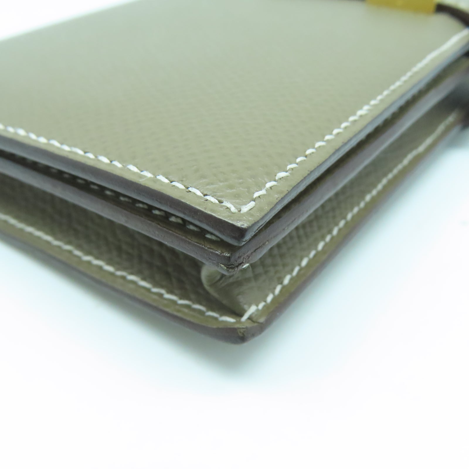 HERMES Epsom皮革Bearn Long Wallet金扣長錢包Etoupe大象灰色