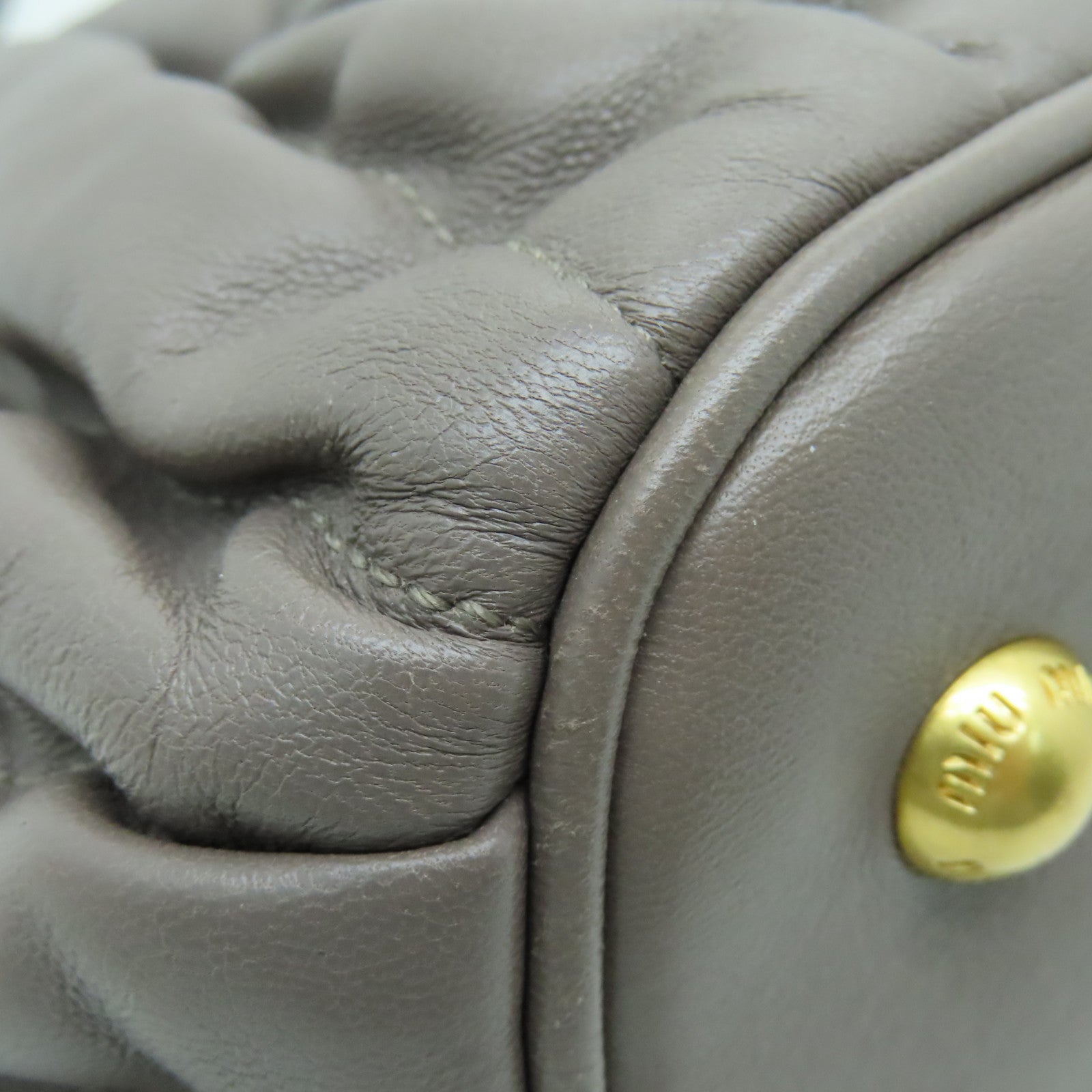 Miu Miu 羊皮皮革2 Way Shoulder Bag两用手挽肩背袋灰色