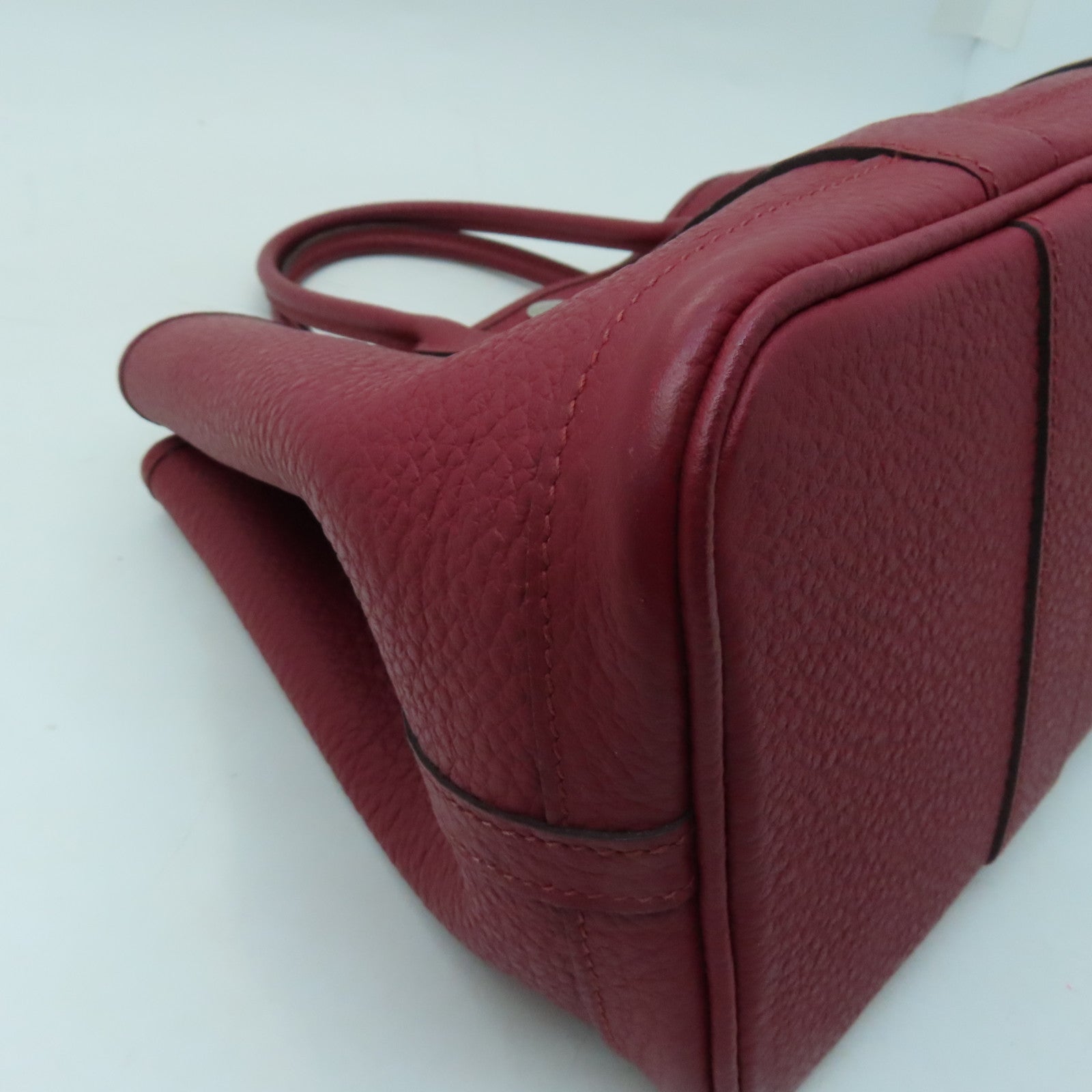 HERMES Country皮革Garden Party TPM金扣手挽袋红色