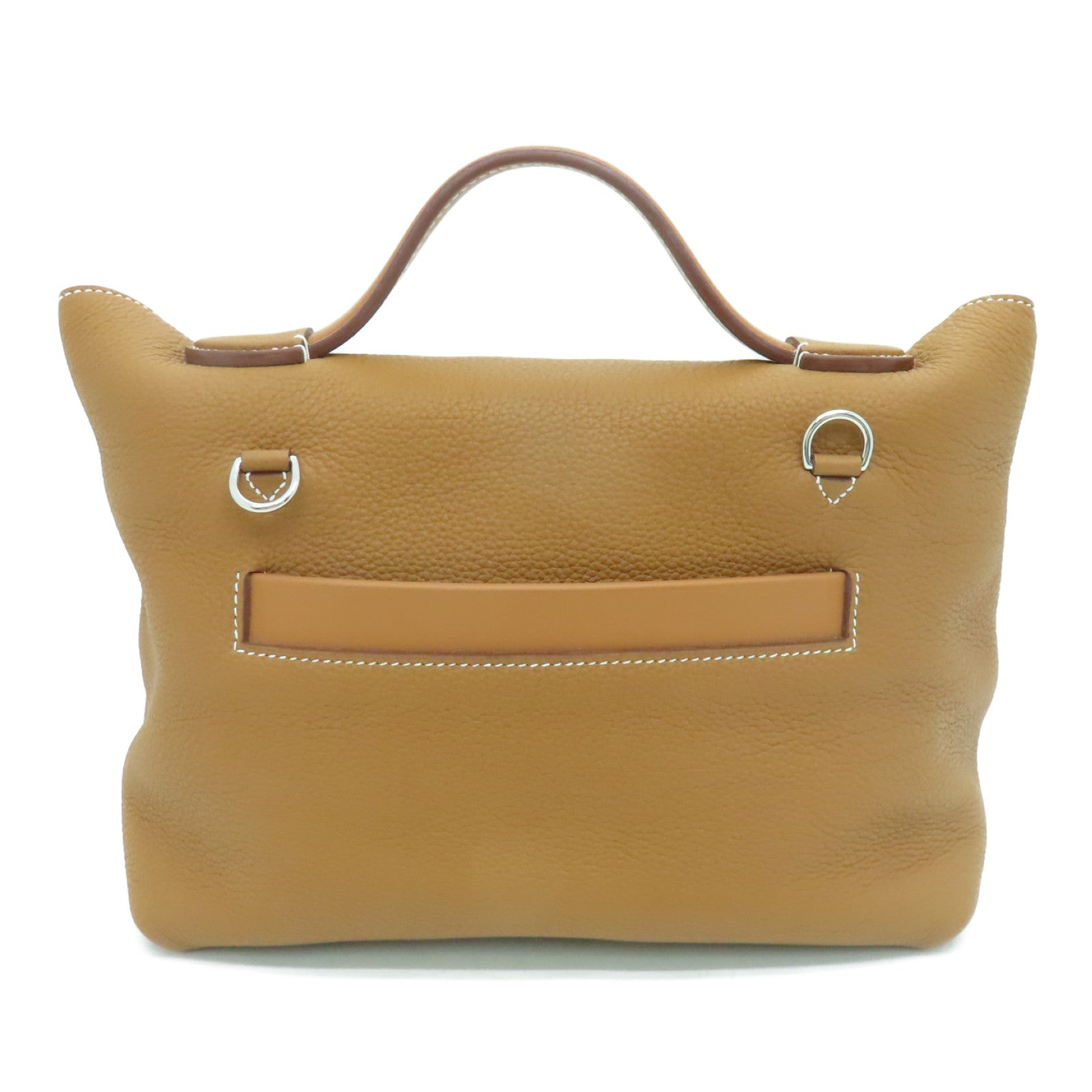 HERMES Togo皮革24/24 29CM銀扣手挽肩背兩用袋Gold啡色