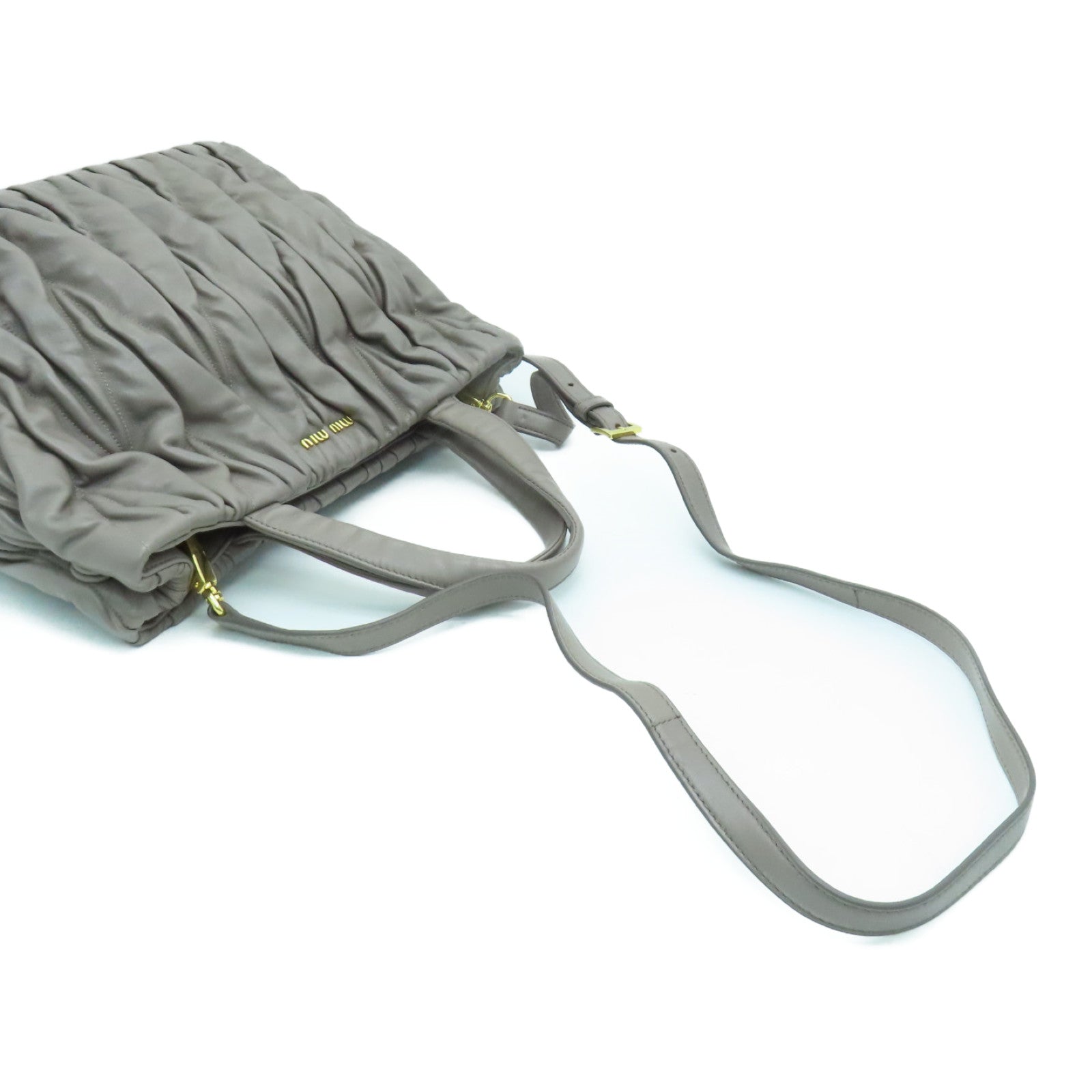 Miu Miu 羊皮皮革2 Way Shoulder Bag两用手挽肩背袋灰色