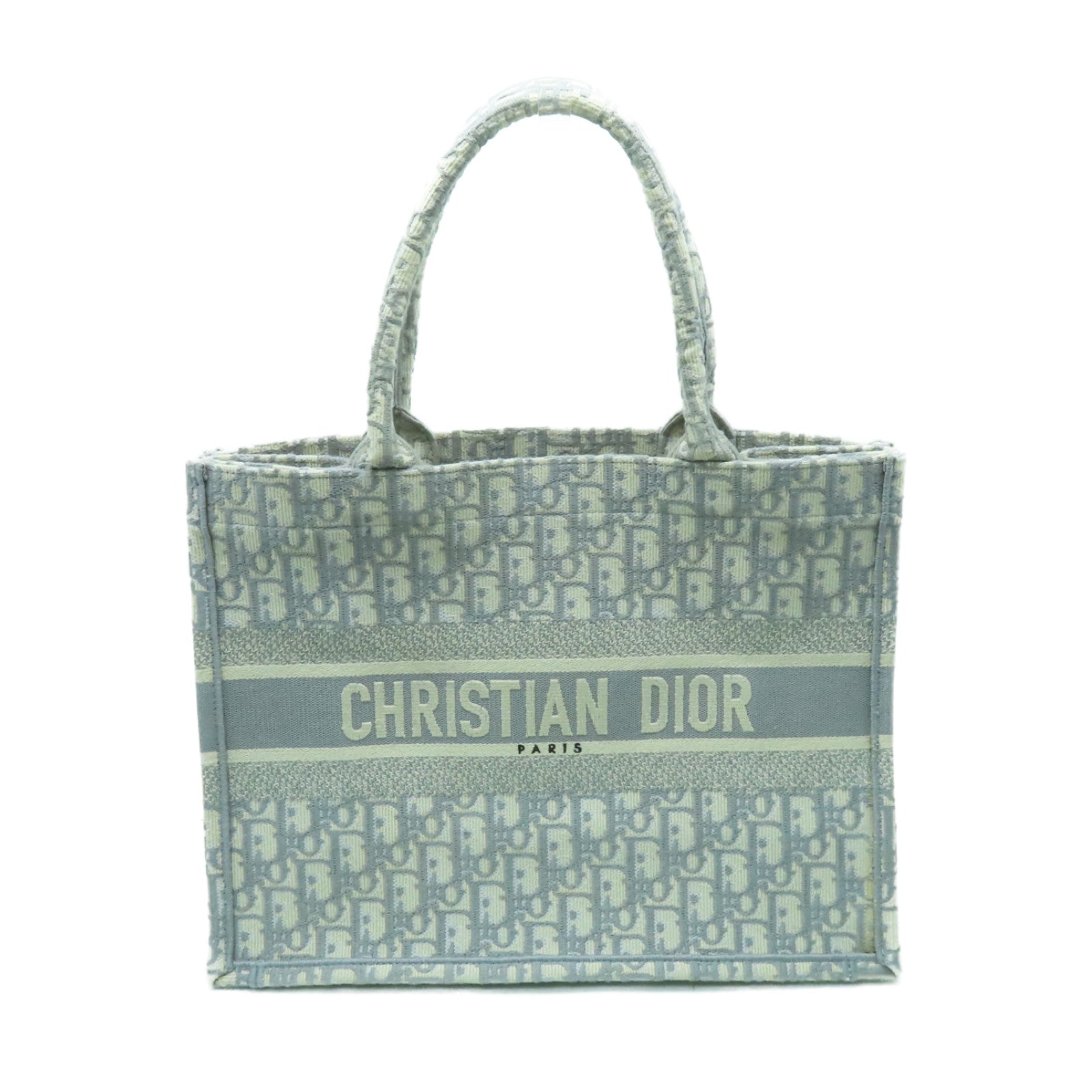 Dior 帆布Medium Book Tote手挽袋白色/灰色