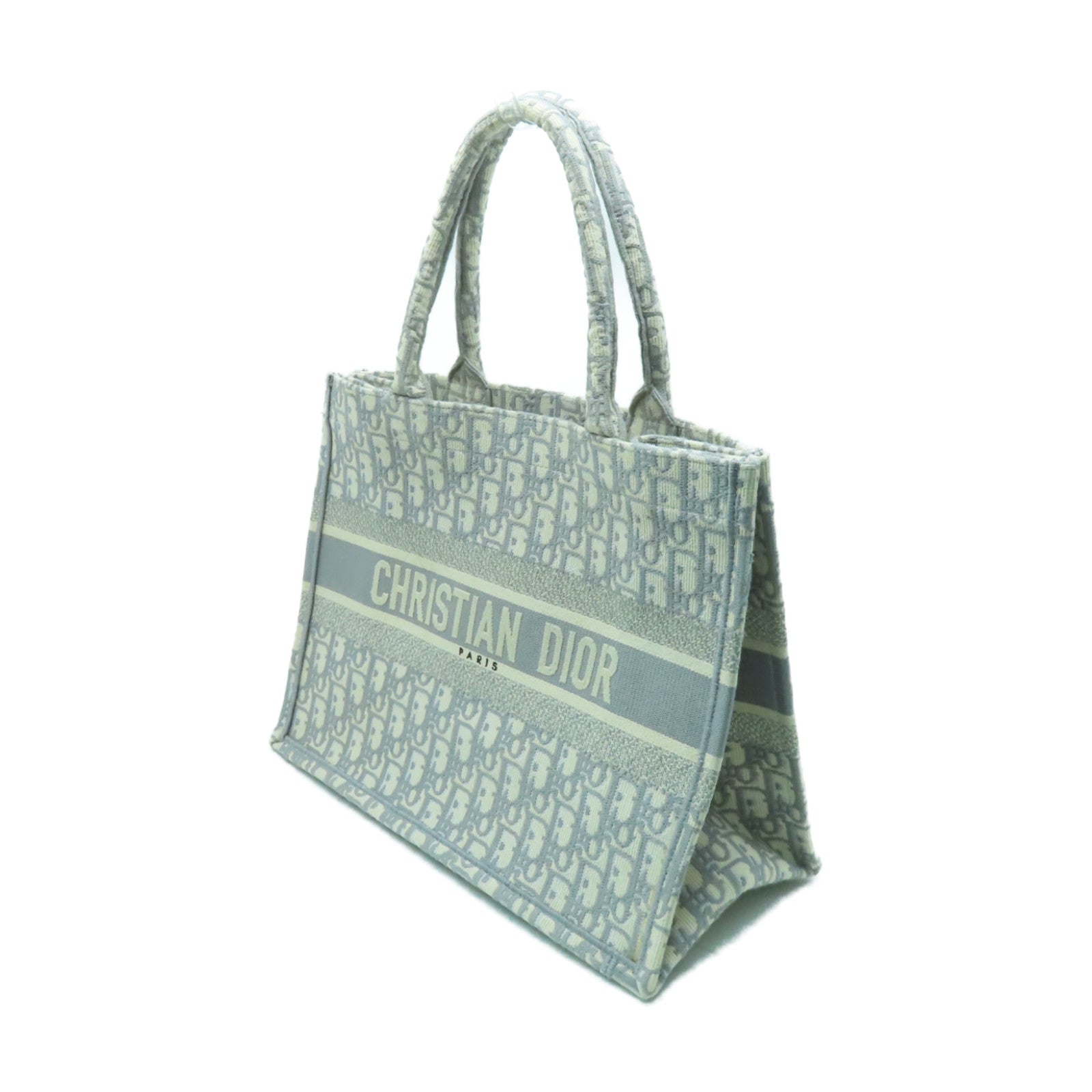 Dior 帆布Medium Book Tote手挽袋白色/灰色